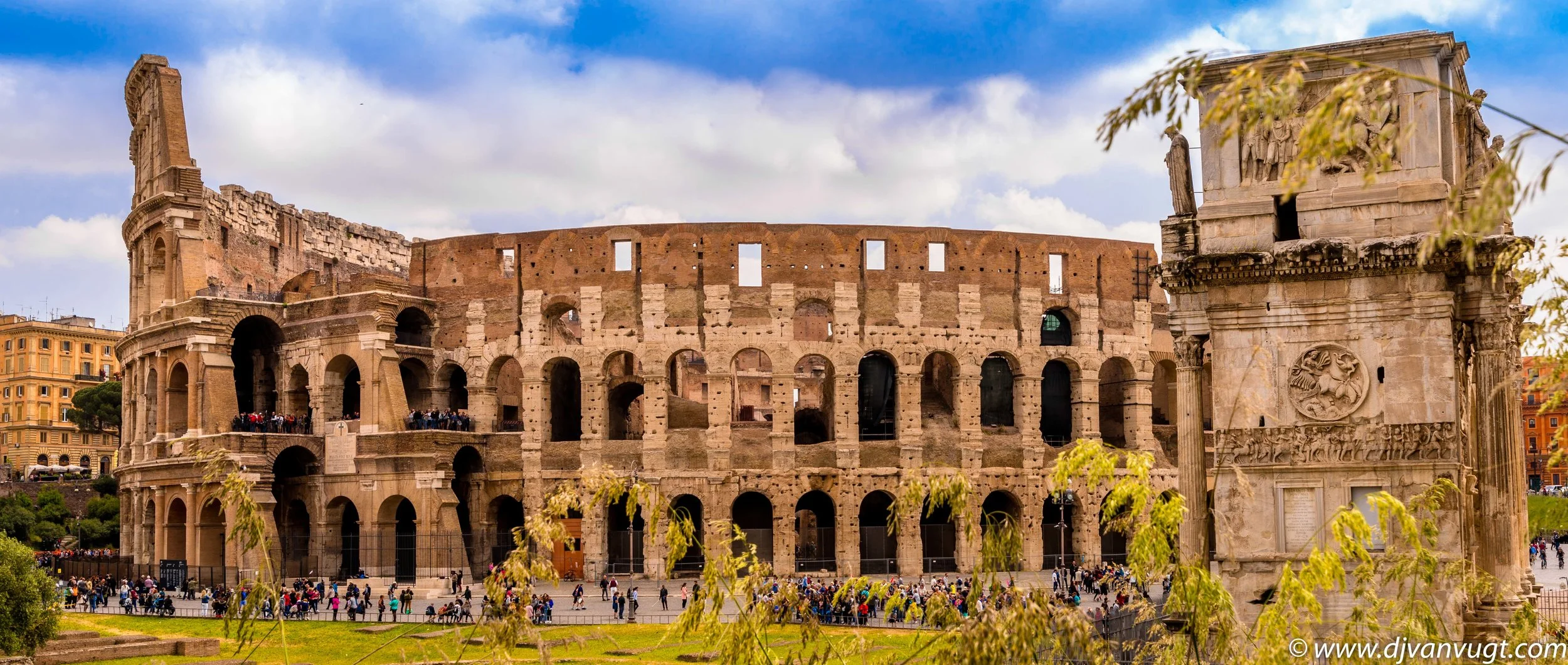 The Colosseum seen of the Forum Romanum angle.
