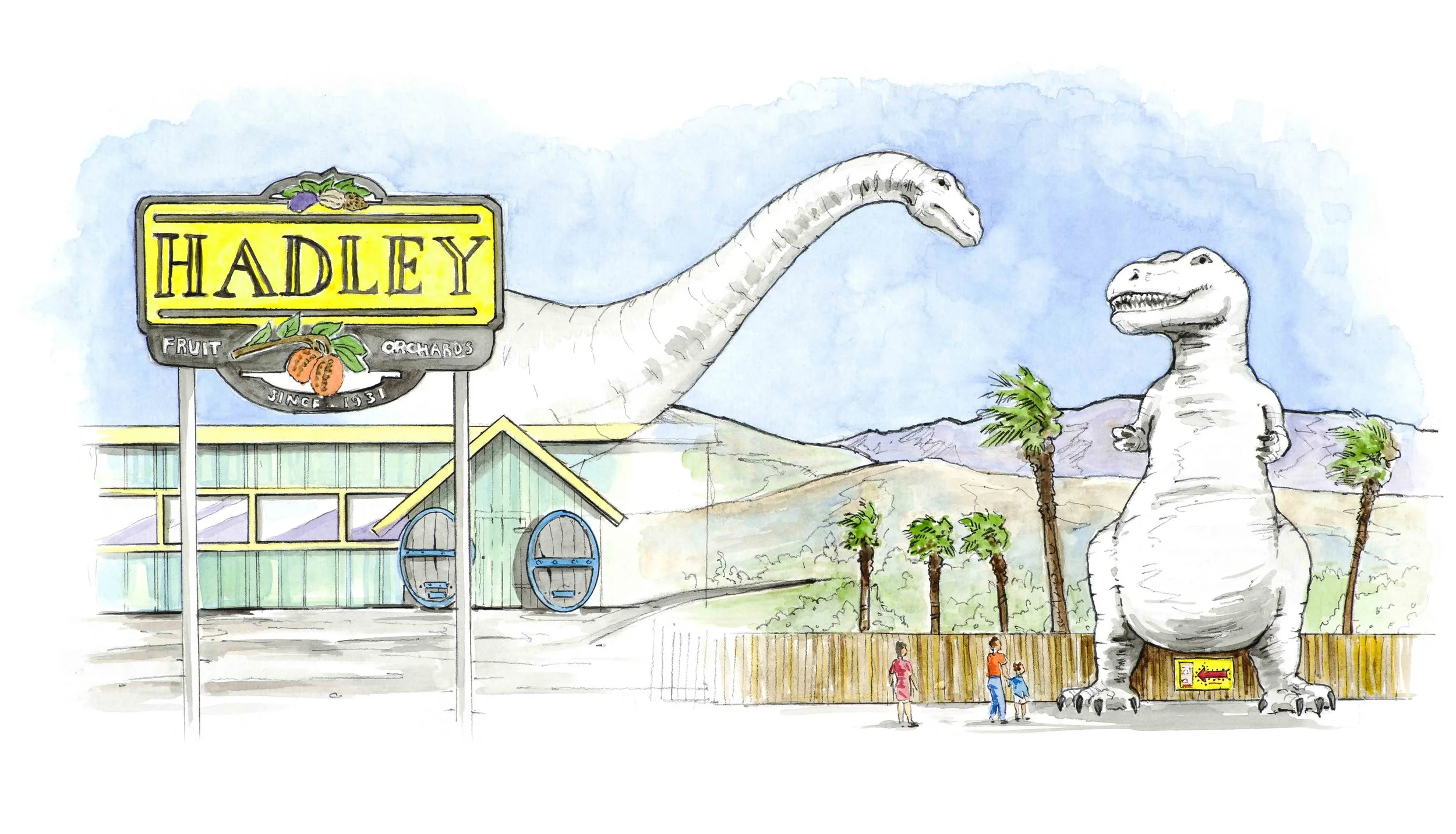 Hadley's and dinosaurs on the way to Palm Springs. 