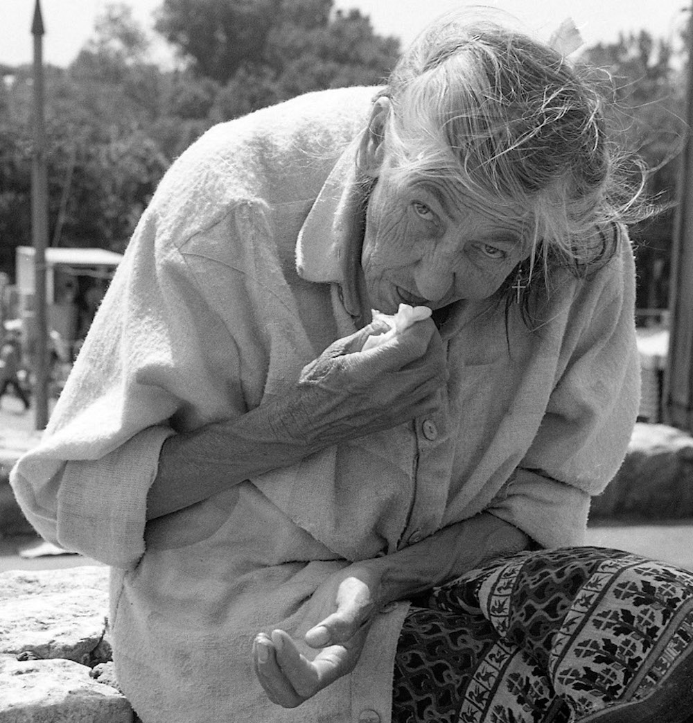 old woman, warsaw, poland