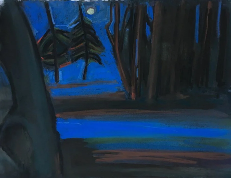 Night on Mountain Road, pastel on paper (Copy)