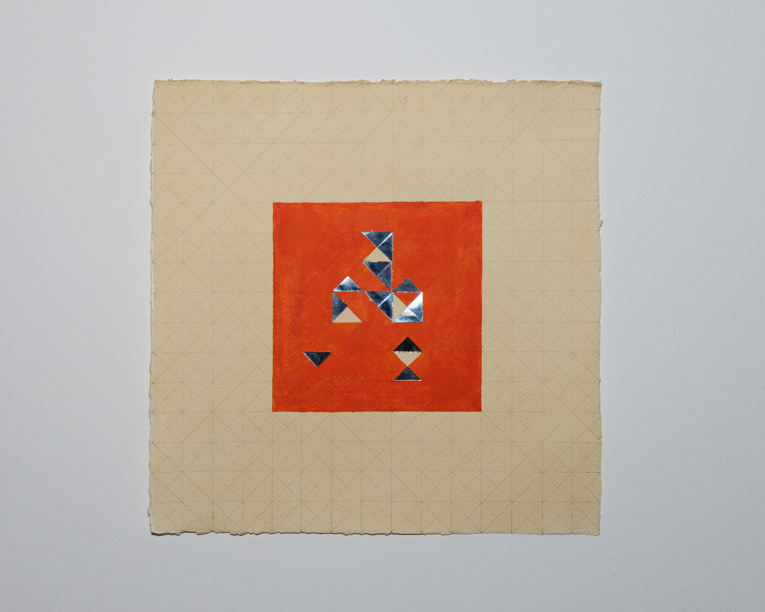 Mirror and Ink #2, 2024, Khadi Paper, 320gsm, 30×30 cm
