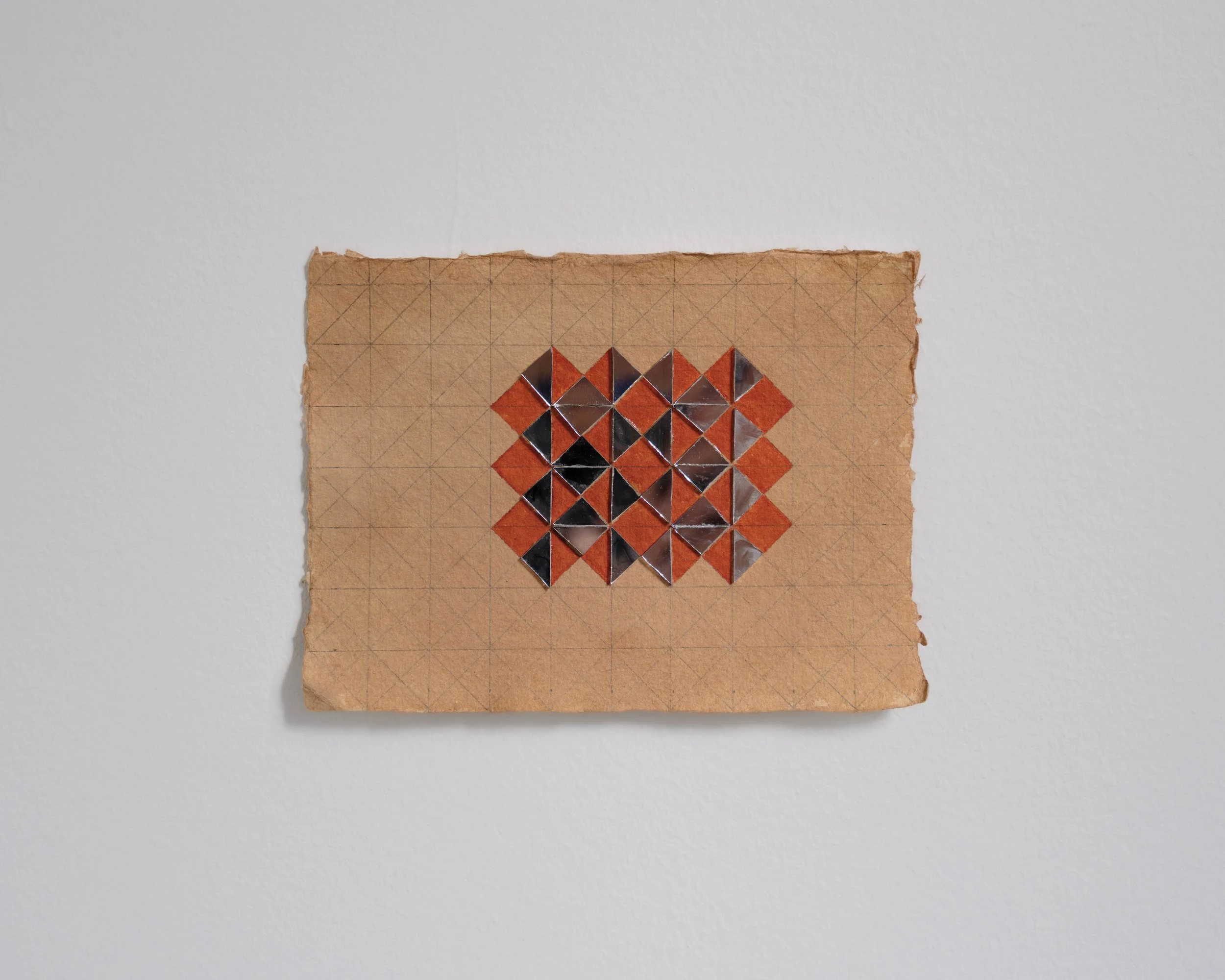 Mirror and Ink #4, 2025, Khadi Paper, 150gsm, 11x15 cm