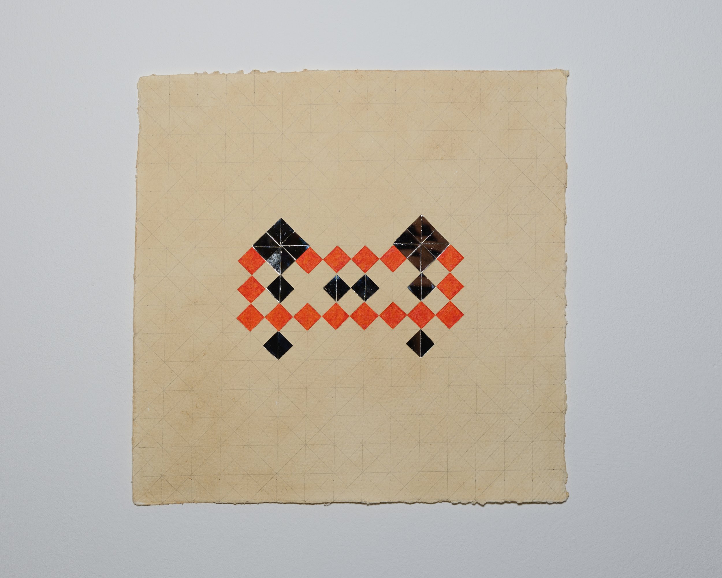 Mirror and Ink #6, 2024, Khadi Paper, 320gsm, 30×30 cm