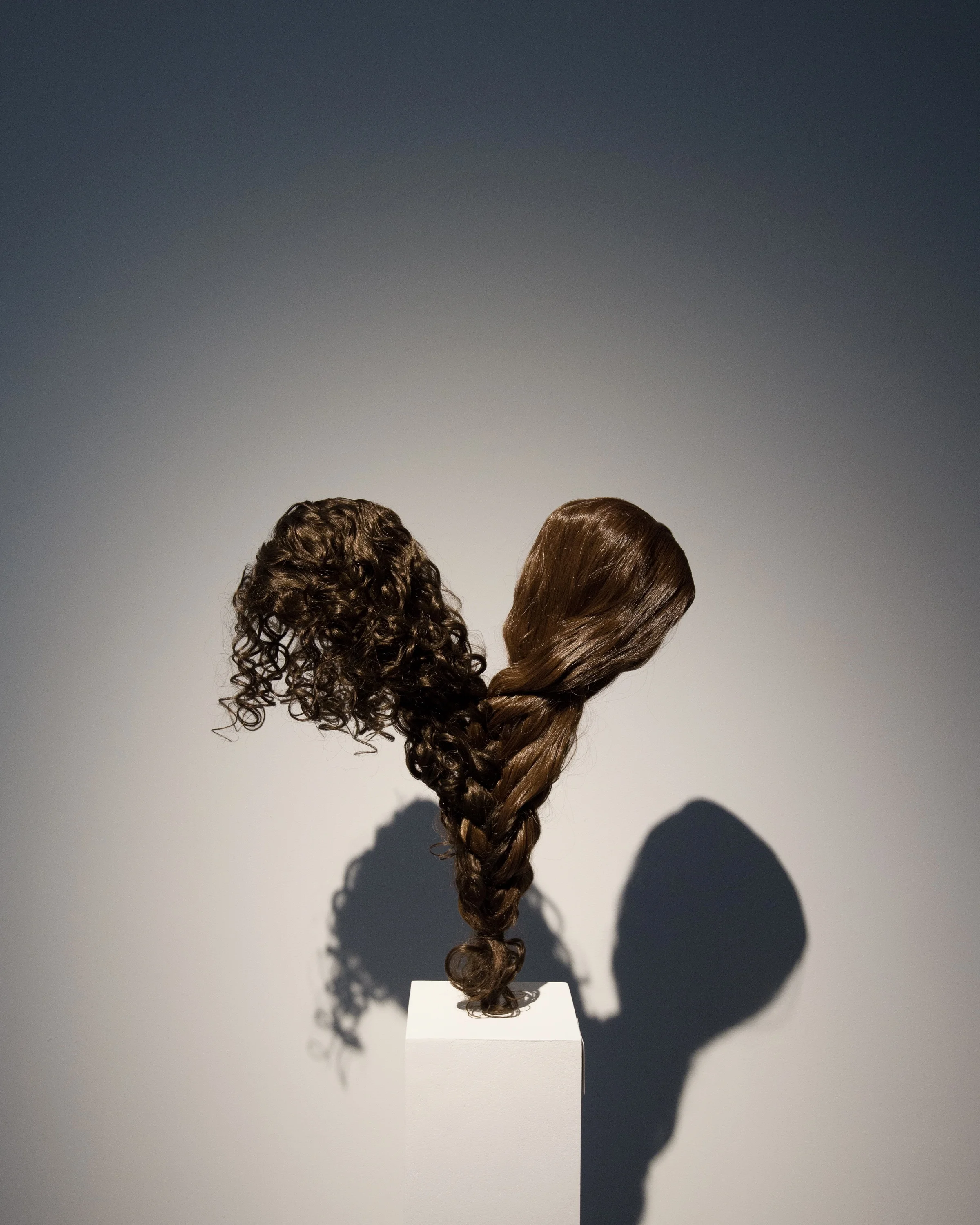 Let's Braid Each Other's Hair , synthetic wigs intertwined. Photo courtesy of Julia Martin.