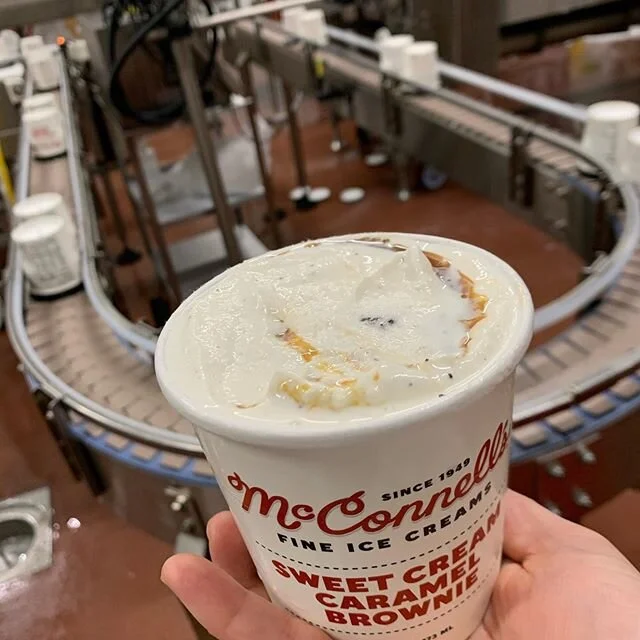 Ice cream production— Sweet Cream Caramel Brownie #mcconnellsfineicecreams #newflavors 🥰🍦😎 @mcconnellsicecreams