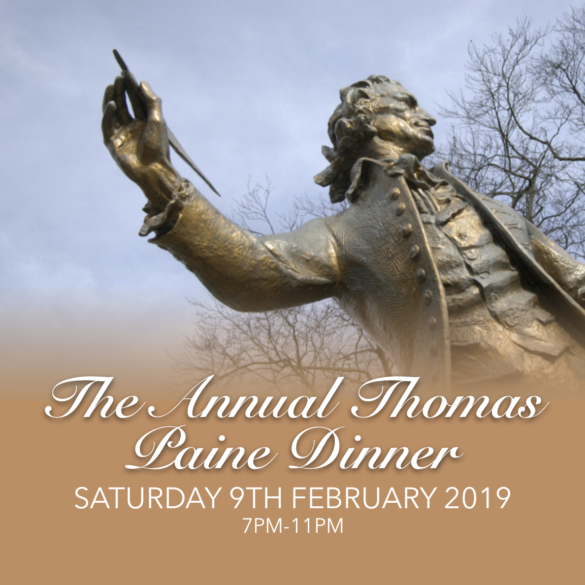 The Annual Thomas Paine Dinner: Saturday 9th February 2019