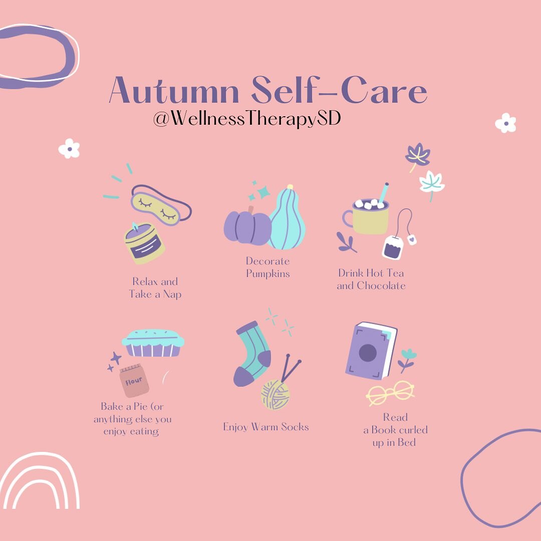 I&rsquo;m always fan of self-care! And fall self-care is just so much fun!

#happy #fall #selfcare#perfectionist #therapy #wellnesstherapy #wellness #therapist  #mindfulness #psychologist #love #life #instagood #sandiegotherapist #cbt #sandiego #sand