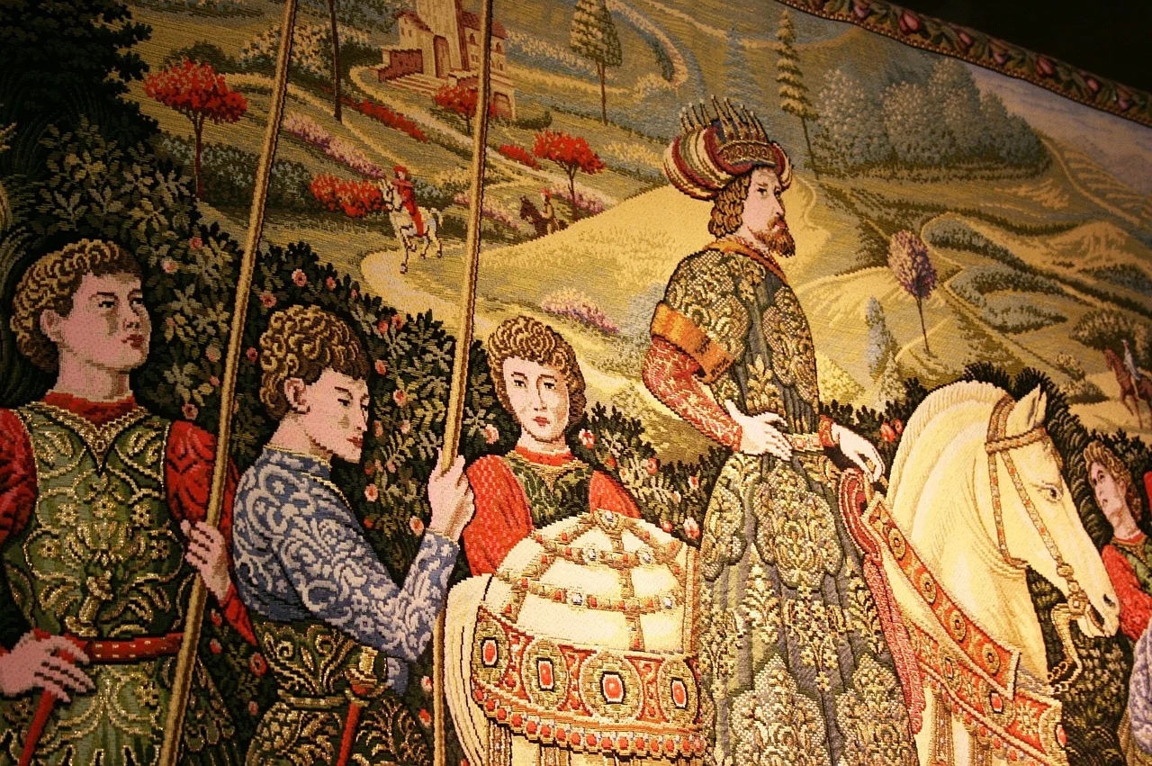 The back side of the tapestry