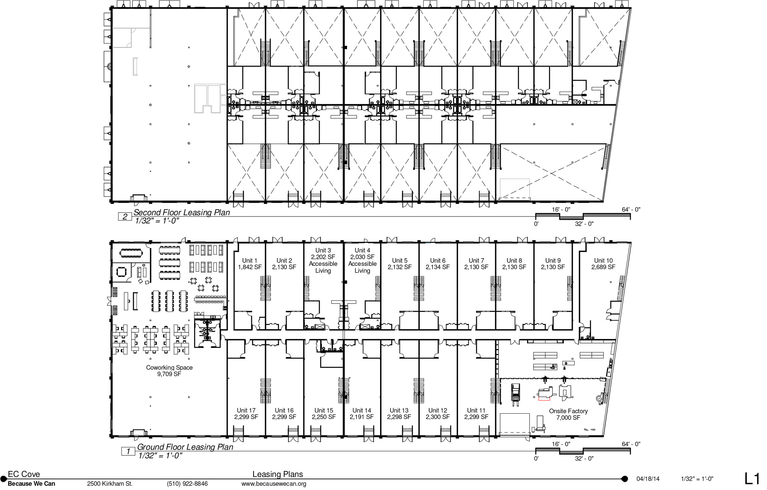  The live work layout gives a large exterior facing door to each tenant. A coveted design for a commercial building. 