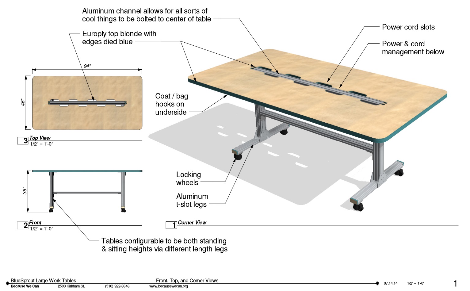 We designed worktables for collaboration, designed specifically for this new incubator space.