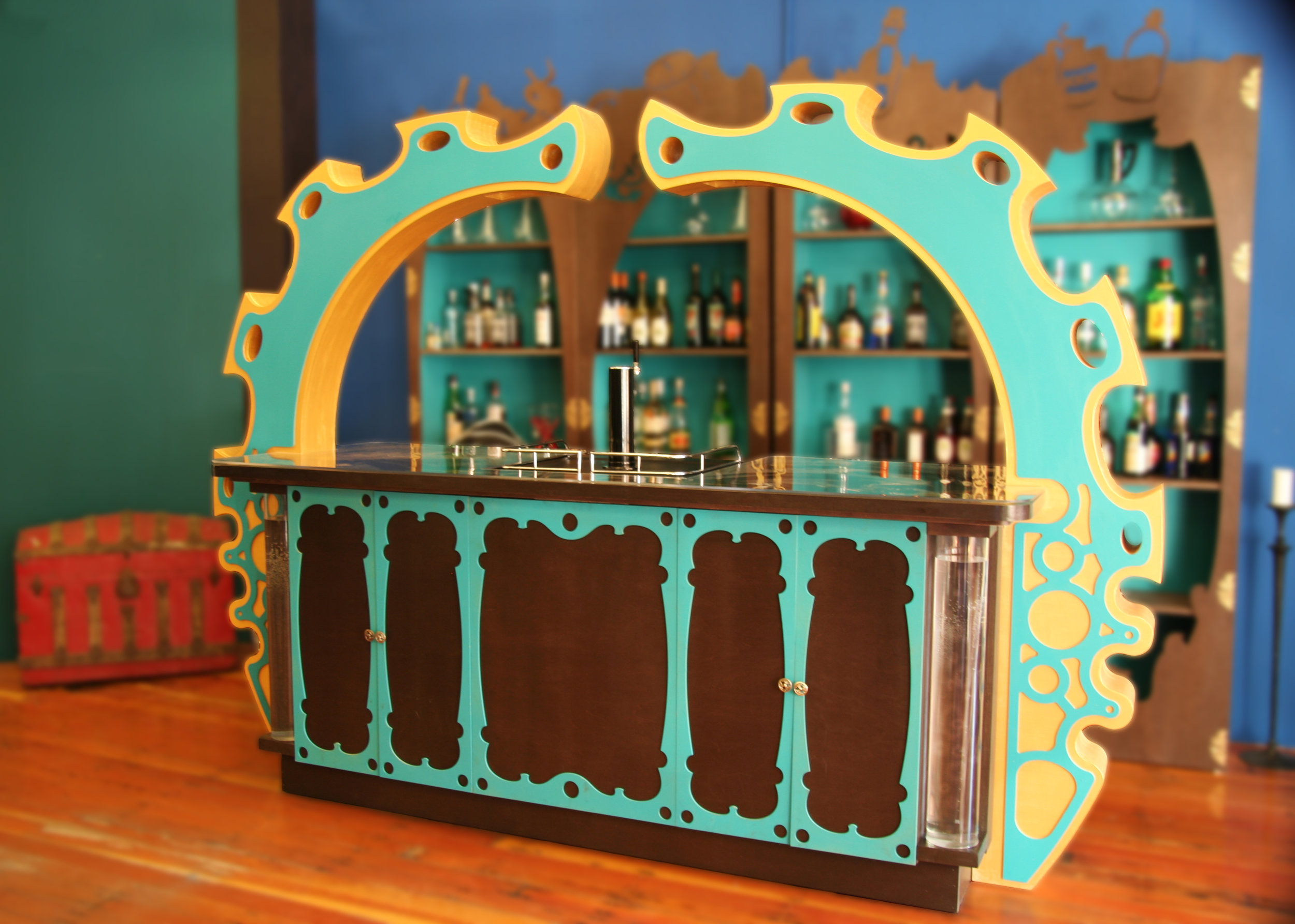  We designed this bar from the depths of our imaginations. We aimed for something cool and unique. 