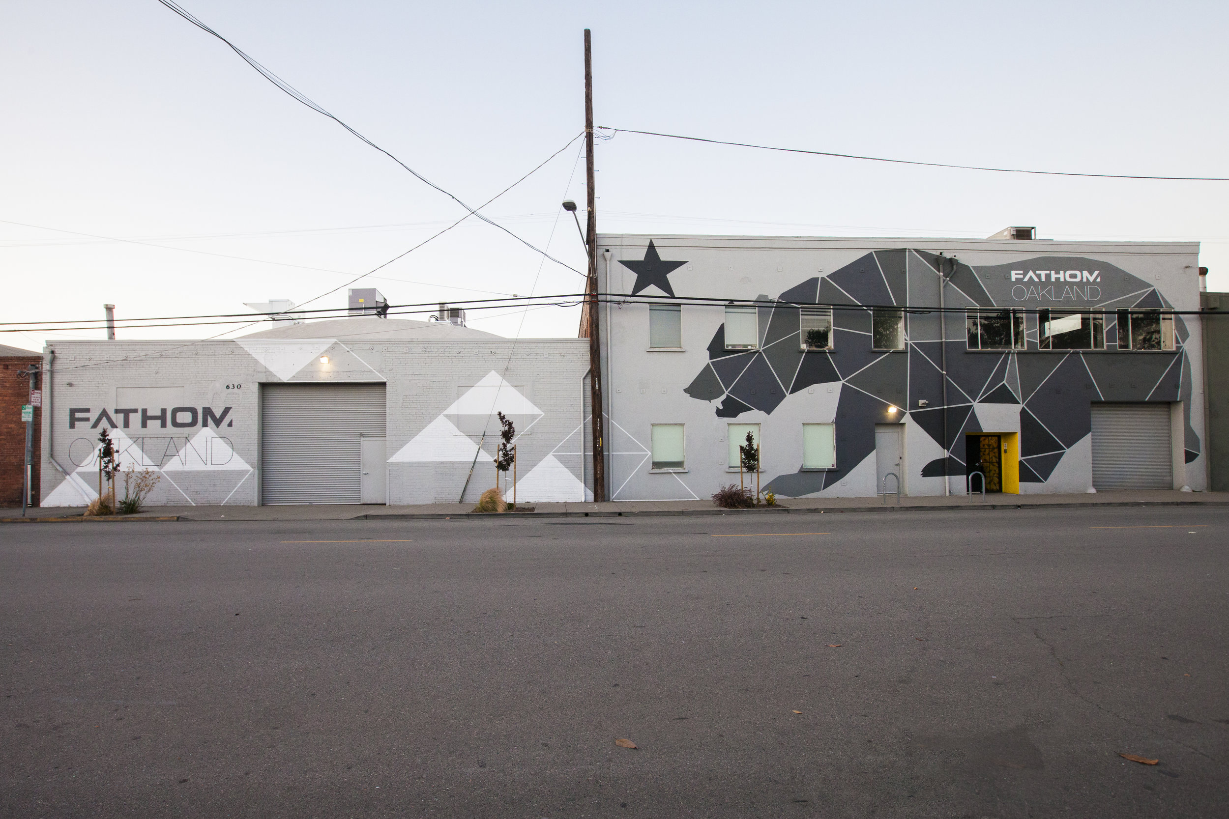 The exterior of their new building in Oakland, CA. The dramatic color shifts make a striking design and add to the neighborhood street scape.