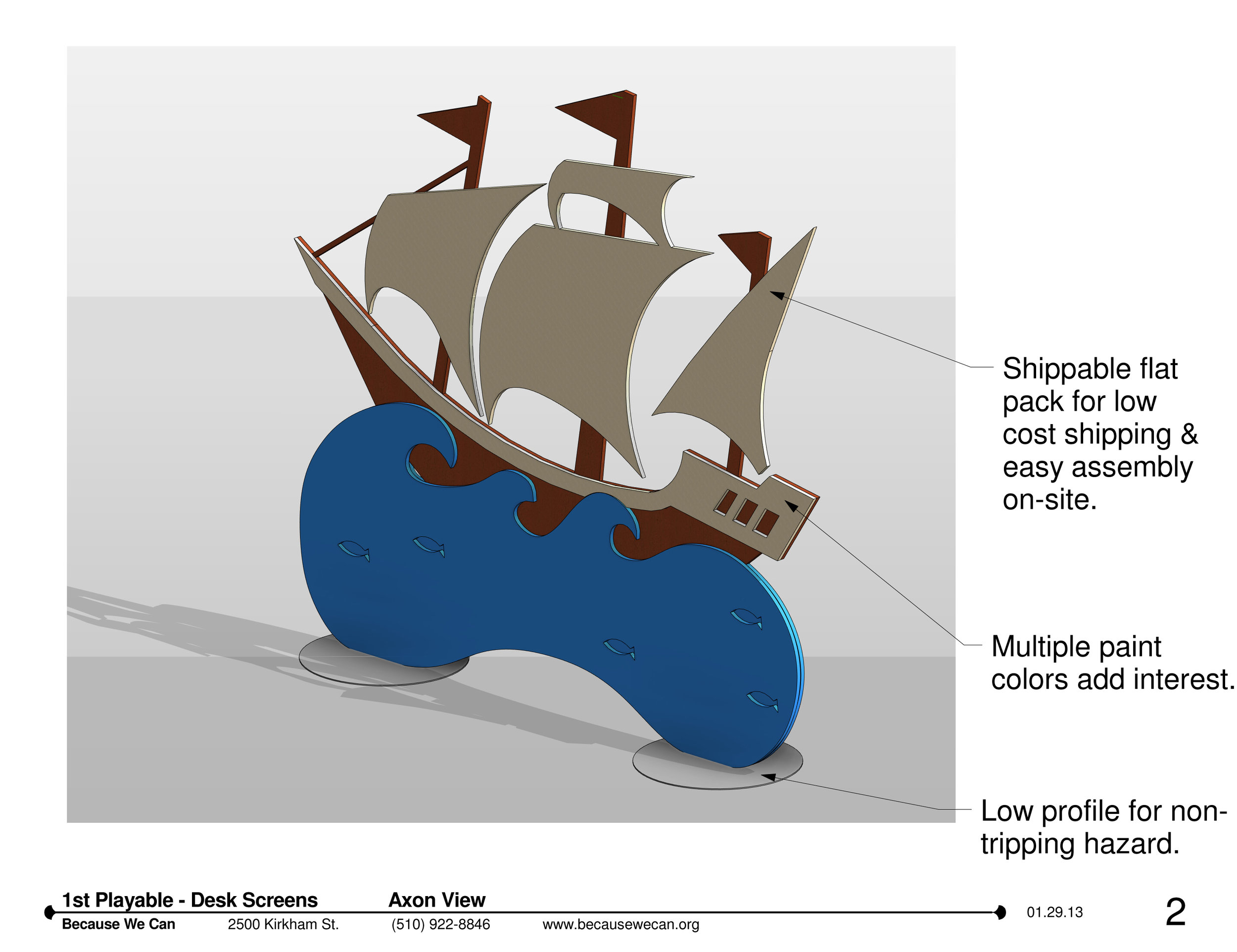  The design drawings for the ship dividers to relay the final concepts to the client.&nbsp; 