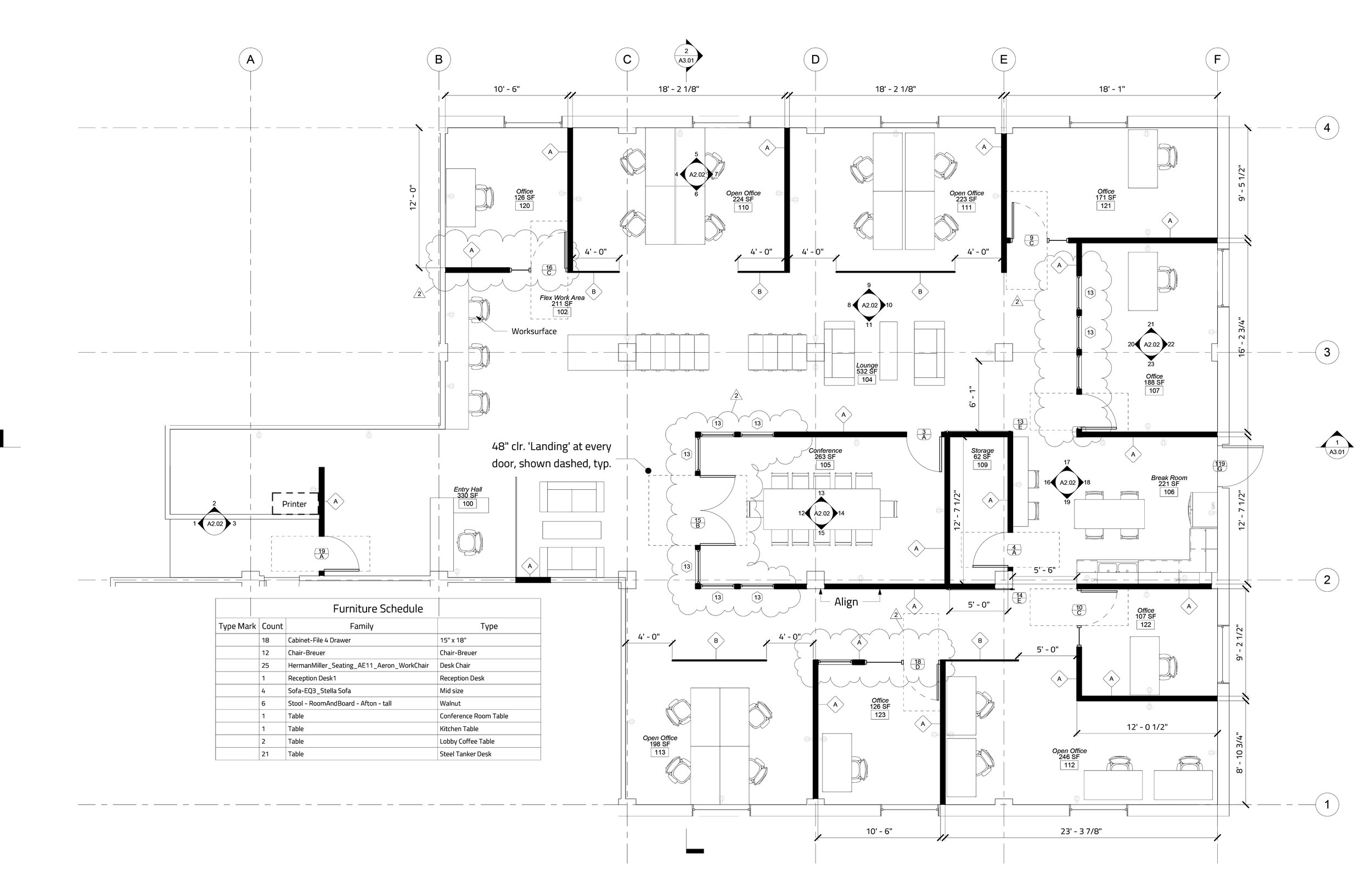  The final final floor plan opened up the space and created light within this historic building. 