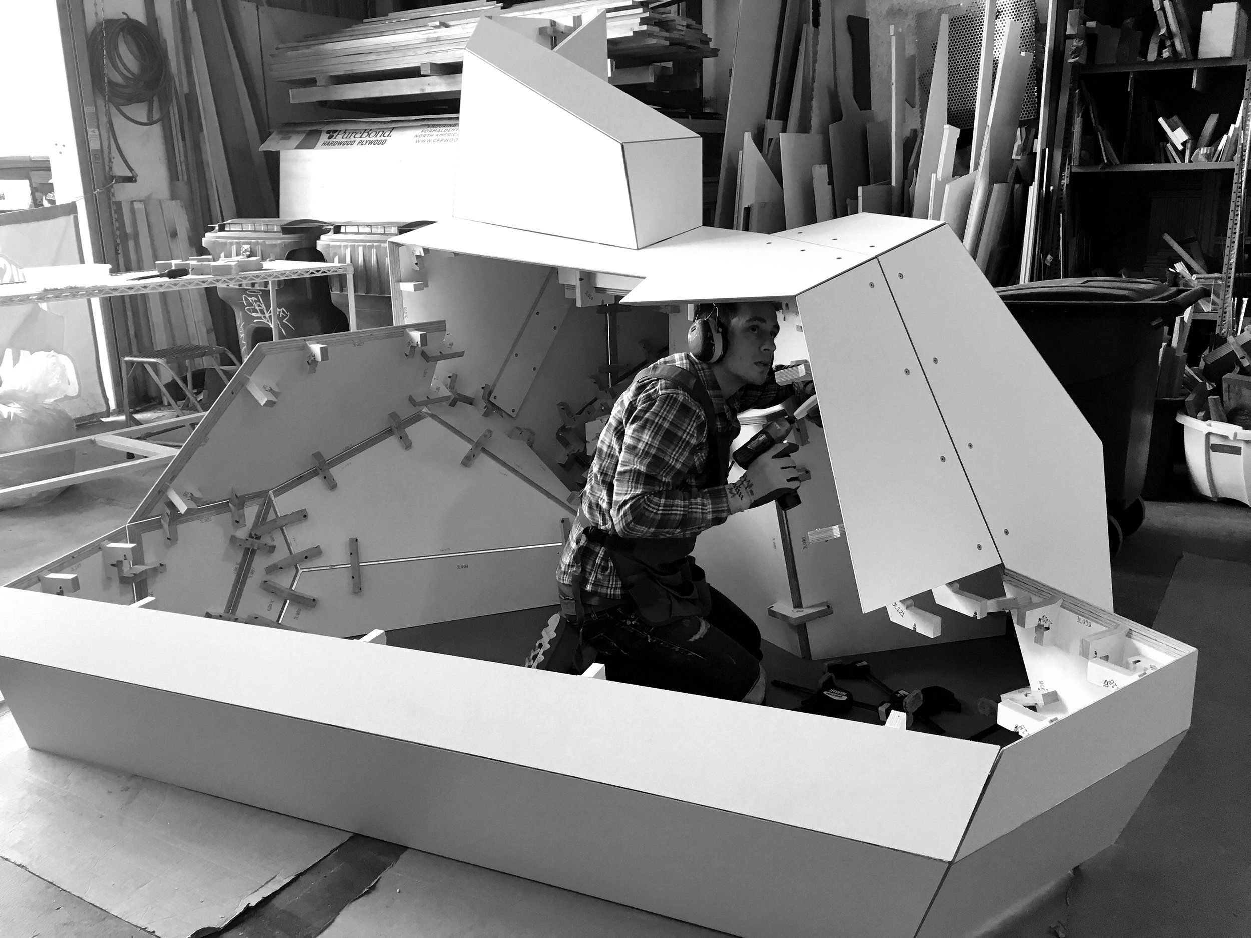Joel Schwartz - Because We Can lead fabricator - builds the "Iceberg" from the inside out.