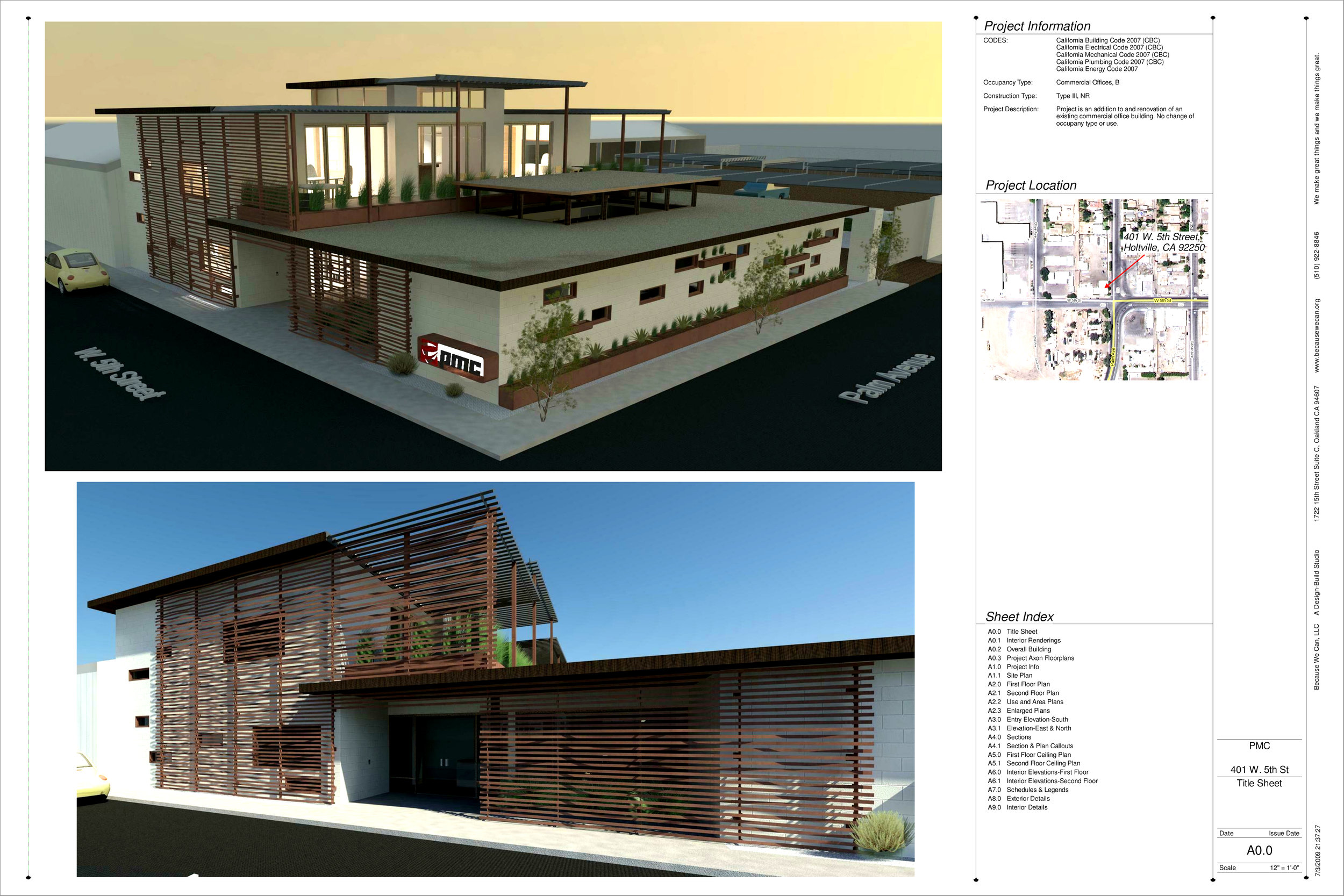  A study in day and night time views of the renovated building. Sun and interior light studies help show the client the vision of the design. 