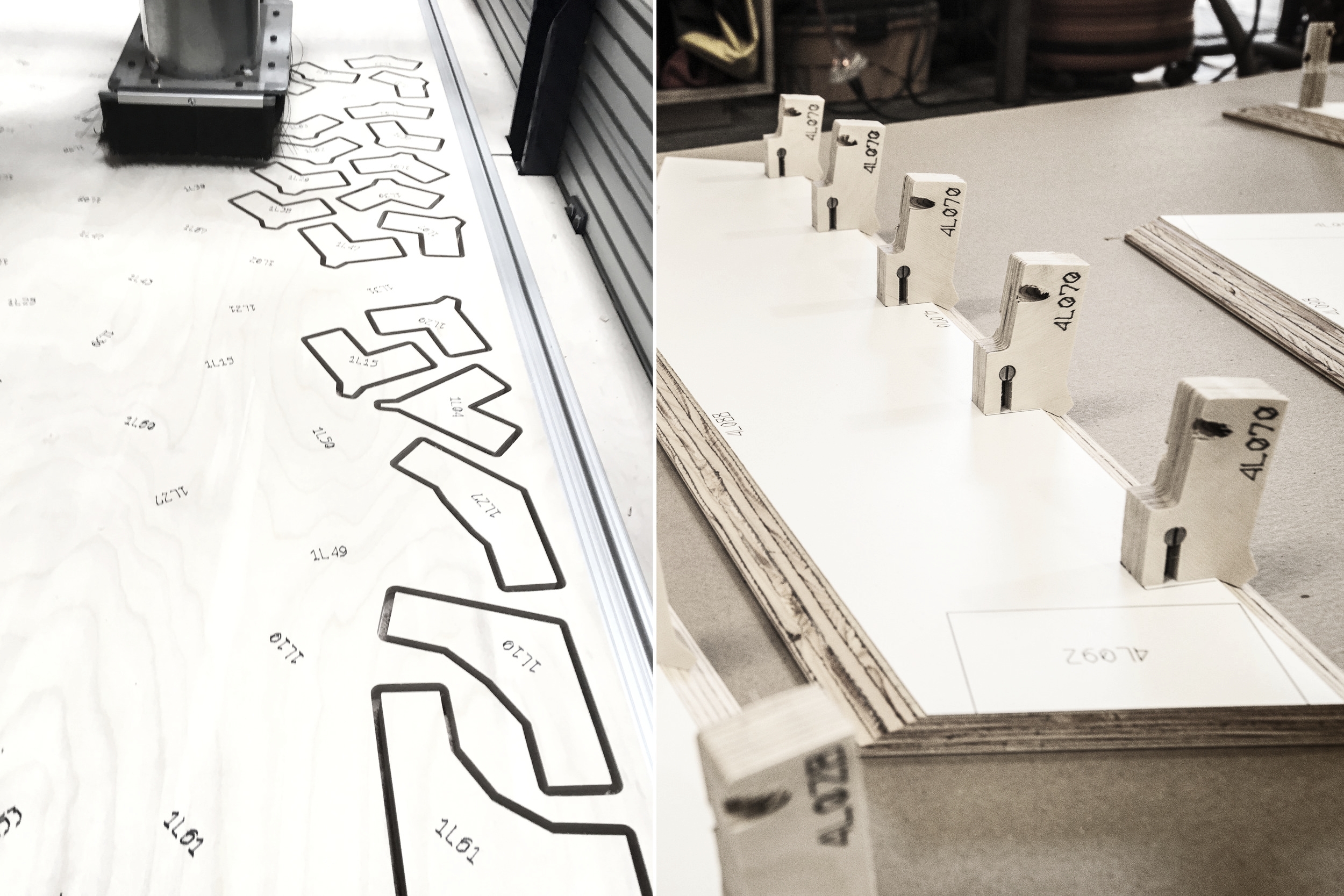 After sending the forms through our script, we are given sheets of panels and fasteners to cut out at our shop, making the whole process fast and efficient. 