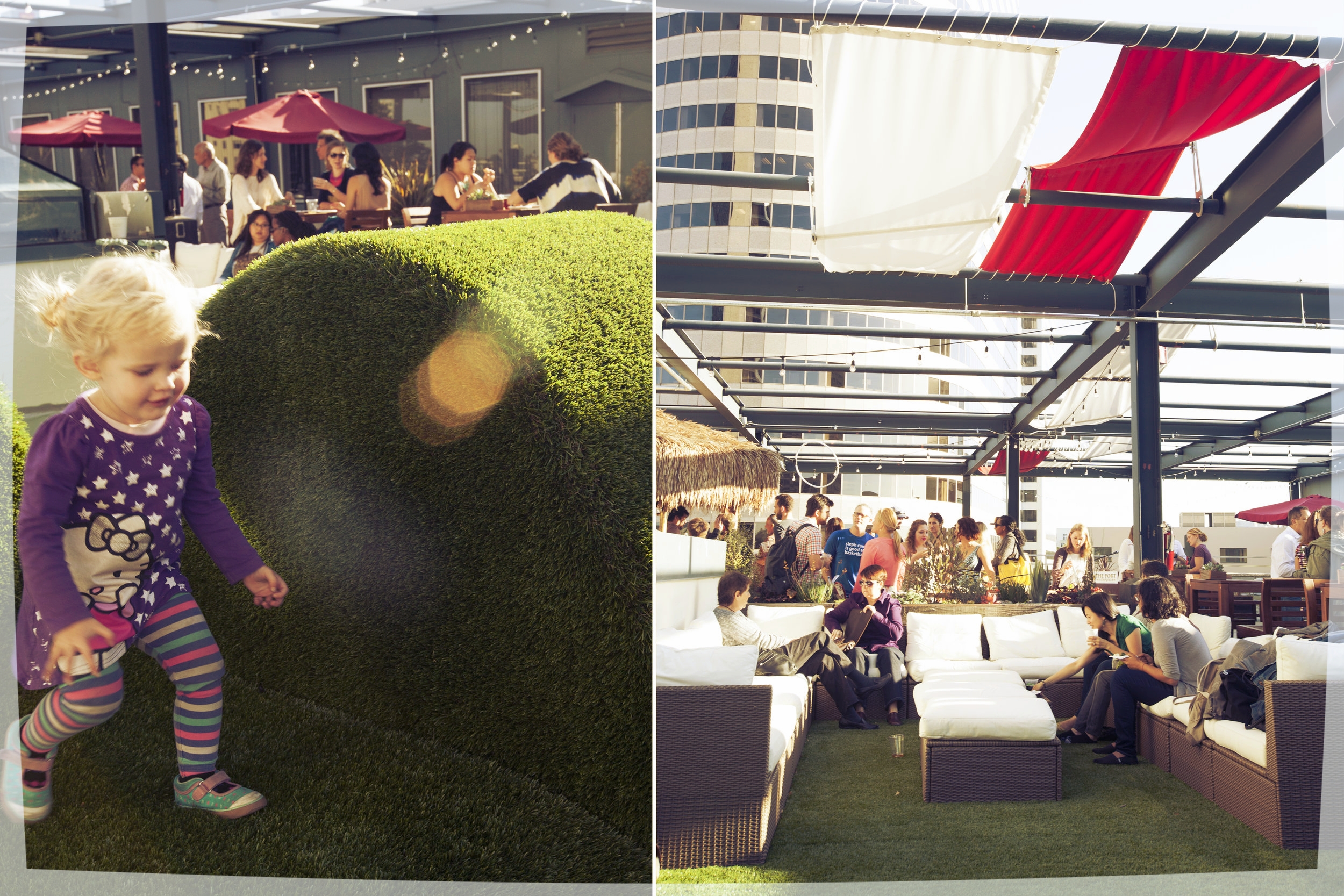  The roof deck with all its fun and relaxing ammenaties works perfectly for parties and office gatherings. 