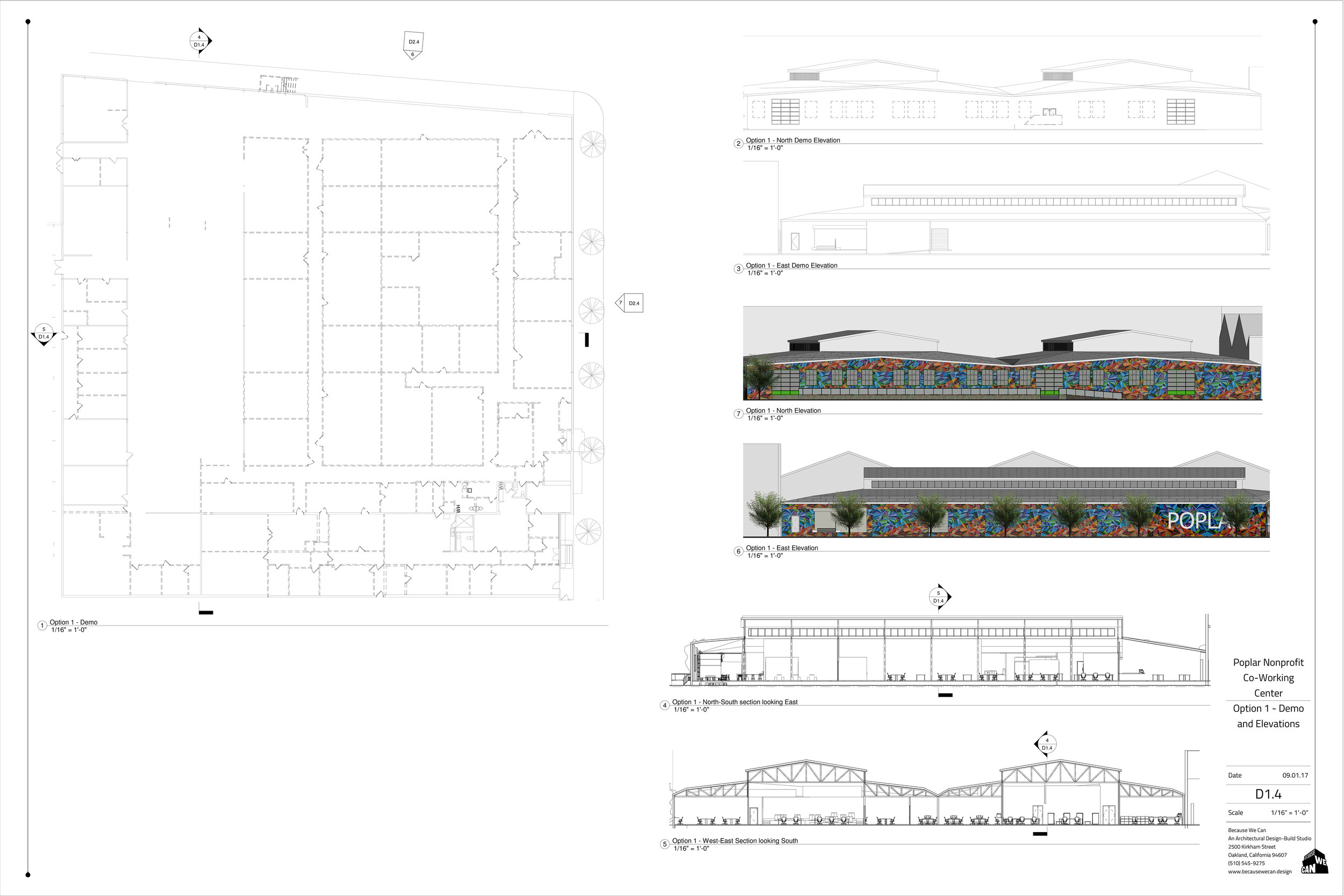  Some exterior views of this corner warehouse with its different privately rentable and publicly accessible spaces. 