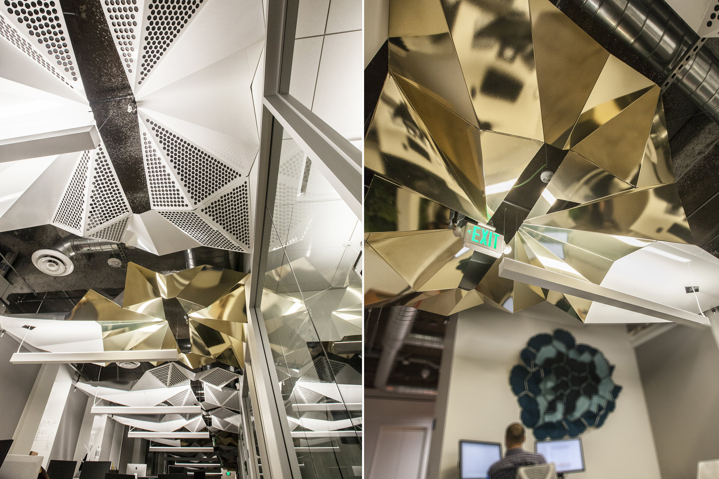  We were brought into the design team early on this office renovation project, and worked closely with the owners &amp; Architect to create this bespoke ceiling for this downtown Oakland, CA office. 
