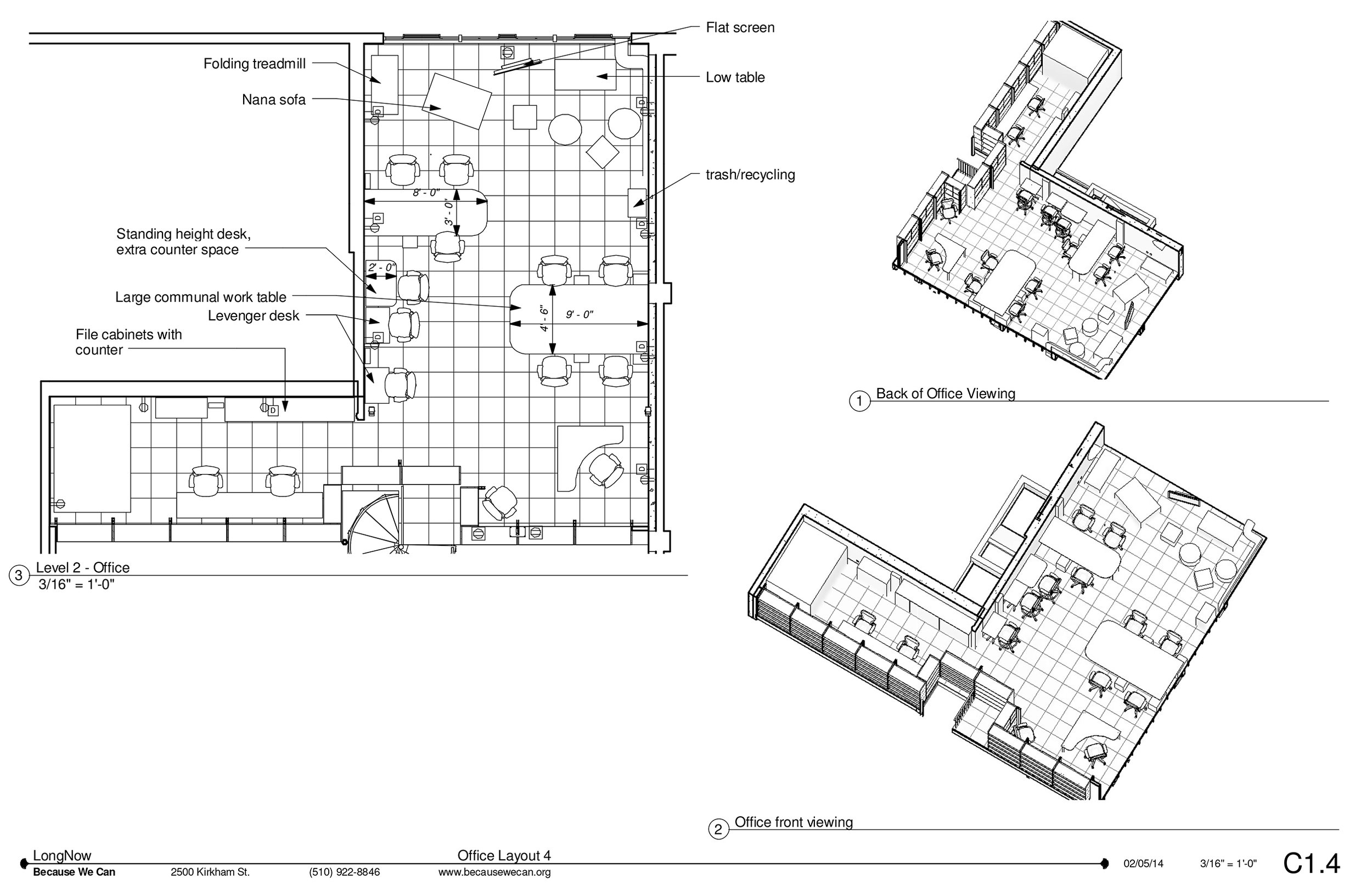  Floor plan of the upstairs office, we allowed flex space and floating desks in this small office floor plan. 