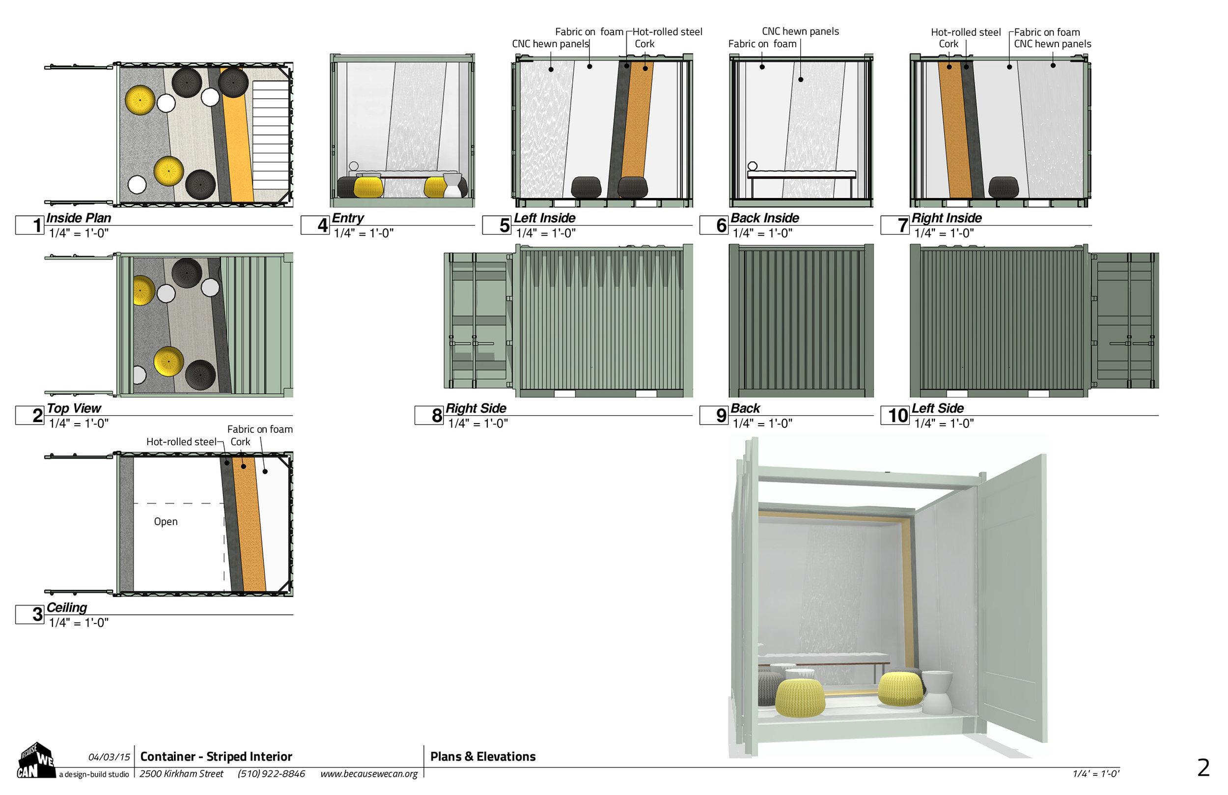  Schematic drawings for client review for the material wrap panels design.&nbsp; 