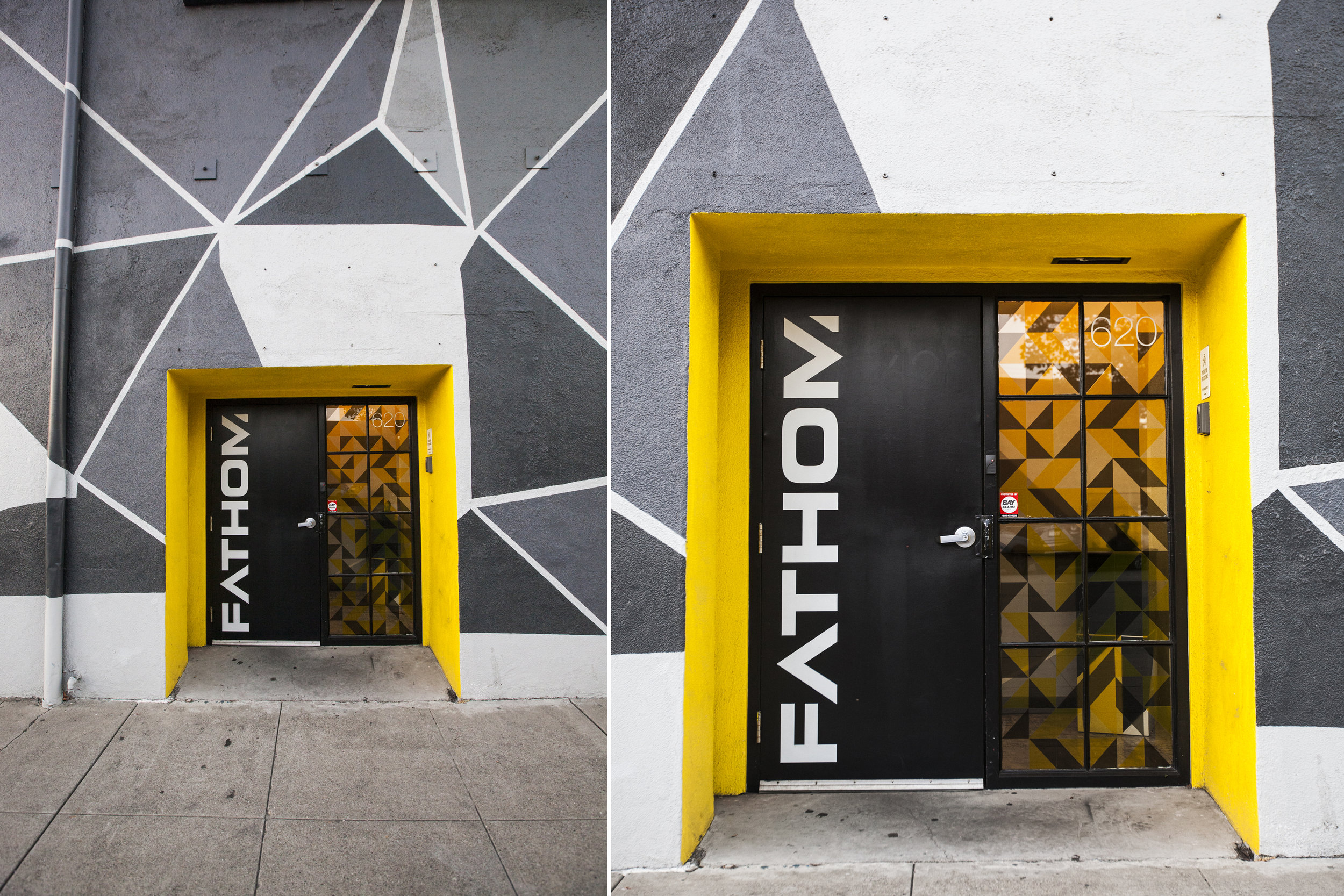  This bright yellow accent on the doorway helps with wayfinding and just looks really great. 