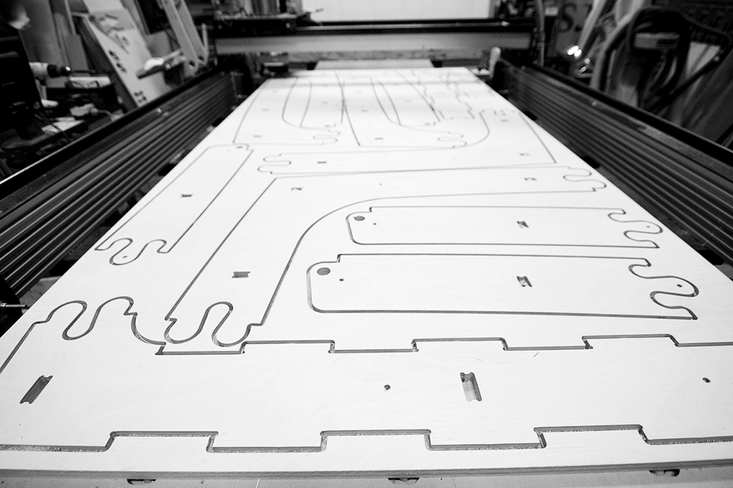  Parts are cut on the CNC machines in our shop, allowing us to have full control of the design and fabrication. 