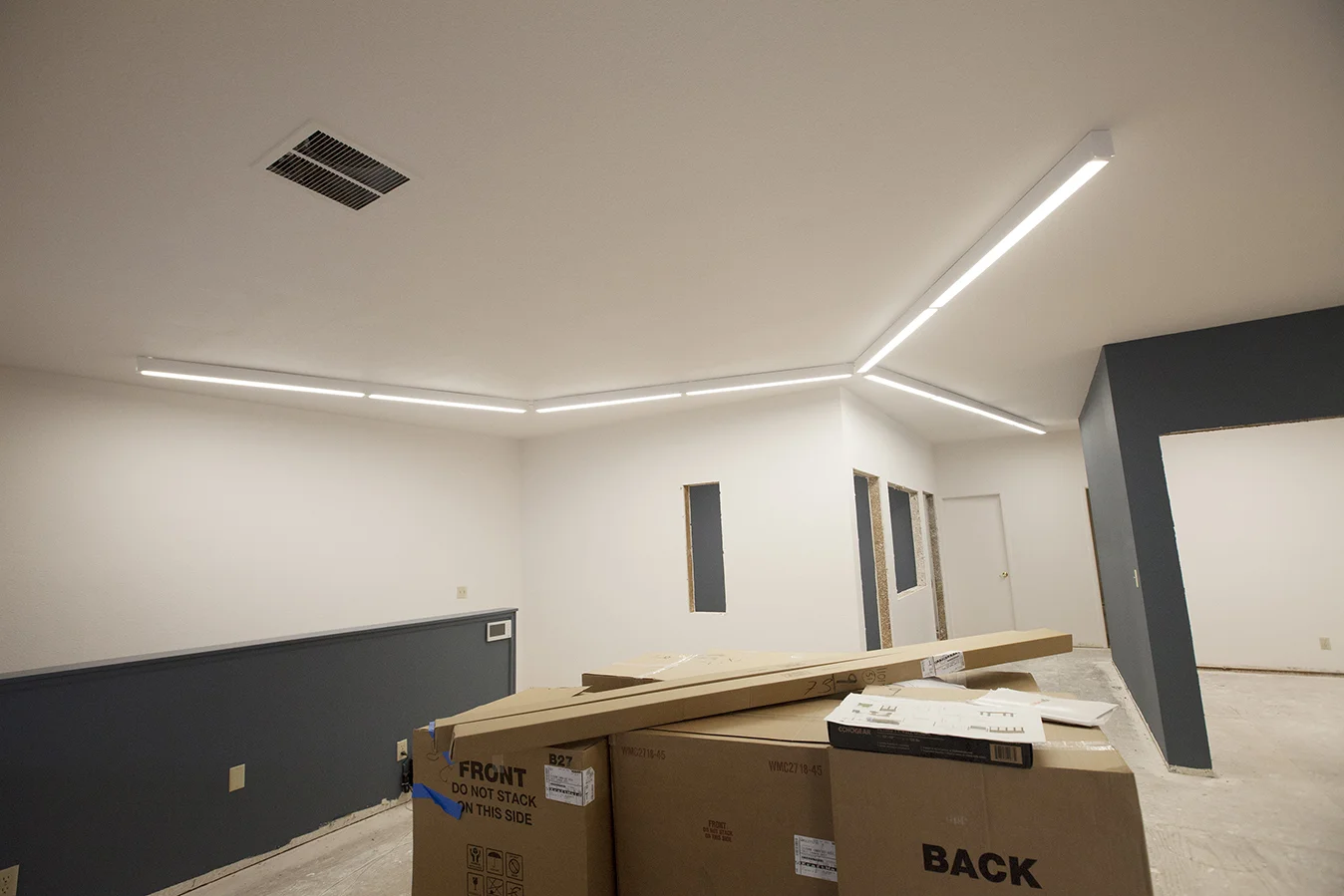 New paint, new lights and soon to come, new flooring, doors and windows.