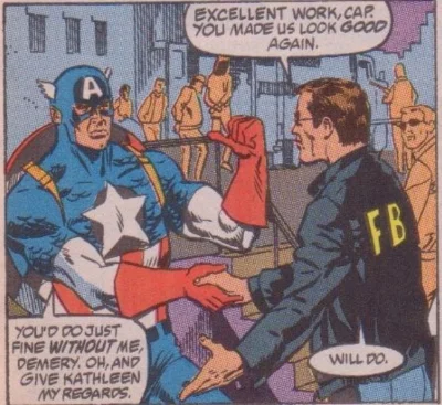 The FBI, seen here, taking credit for the work of a decorated war hero.