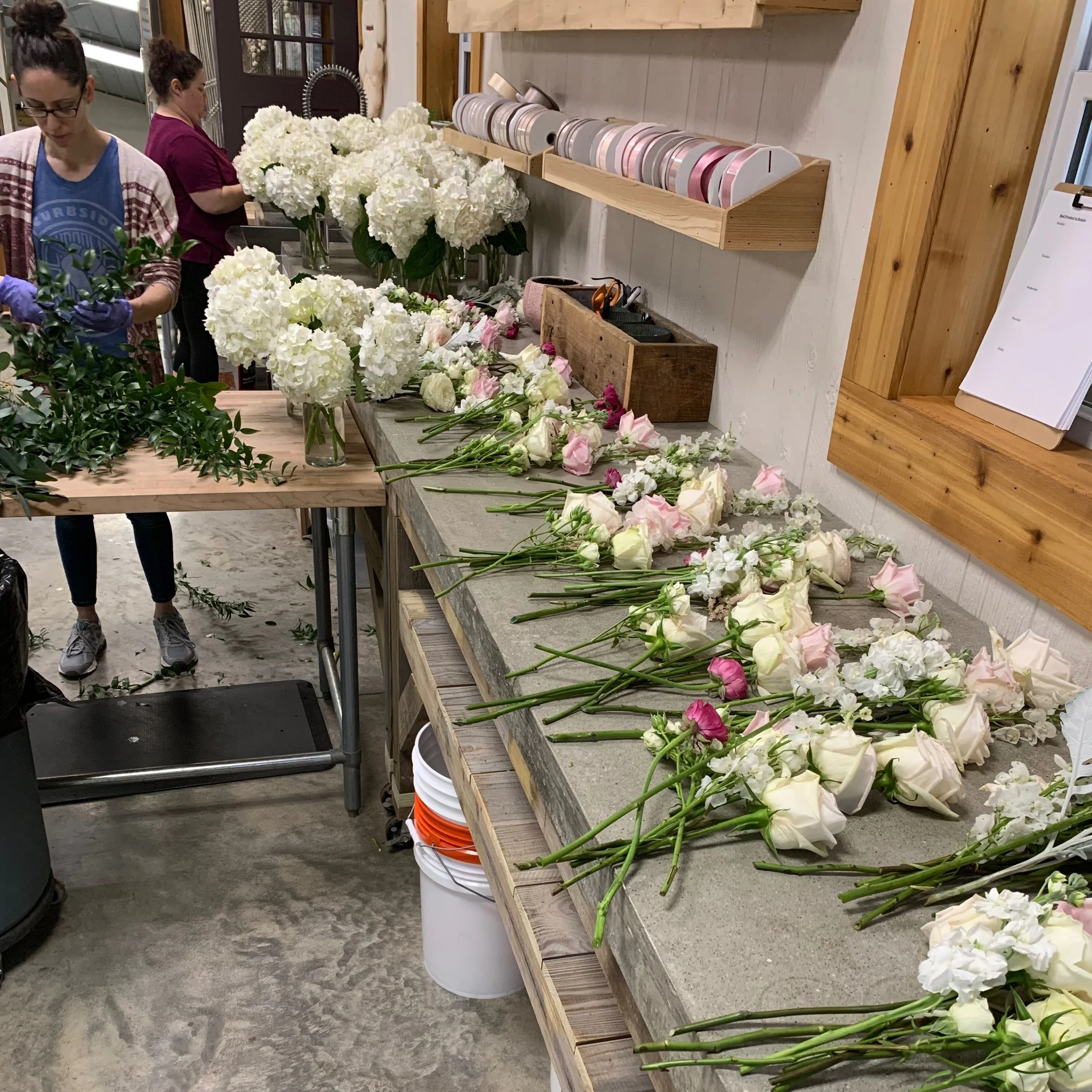 3. Our volunteers will recut, refresh and reuse those flowers to create beautiful bedside bouquets!