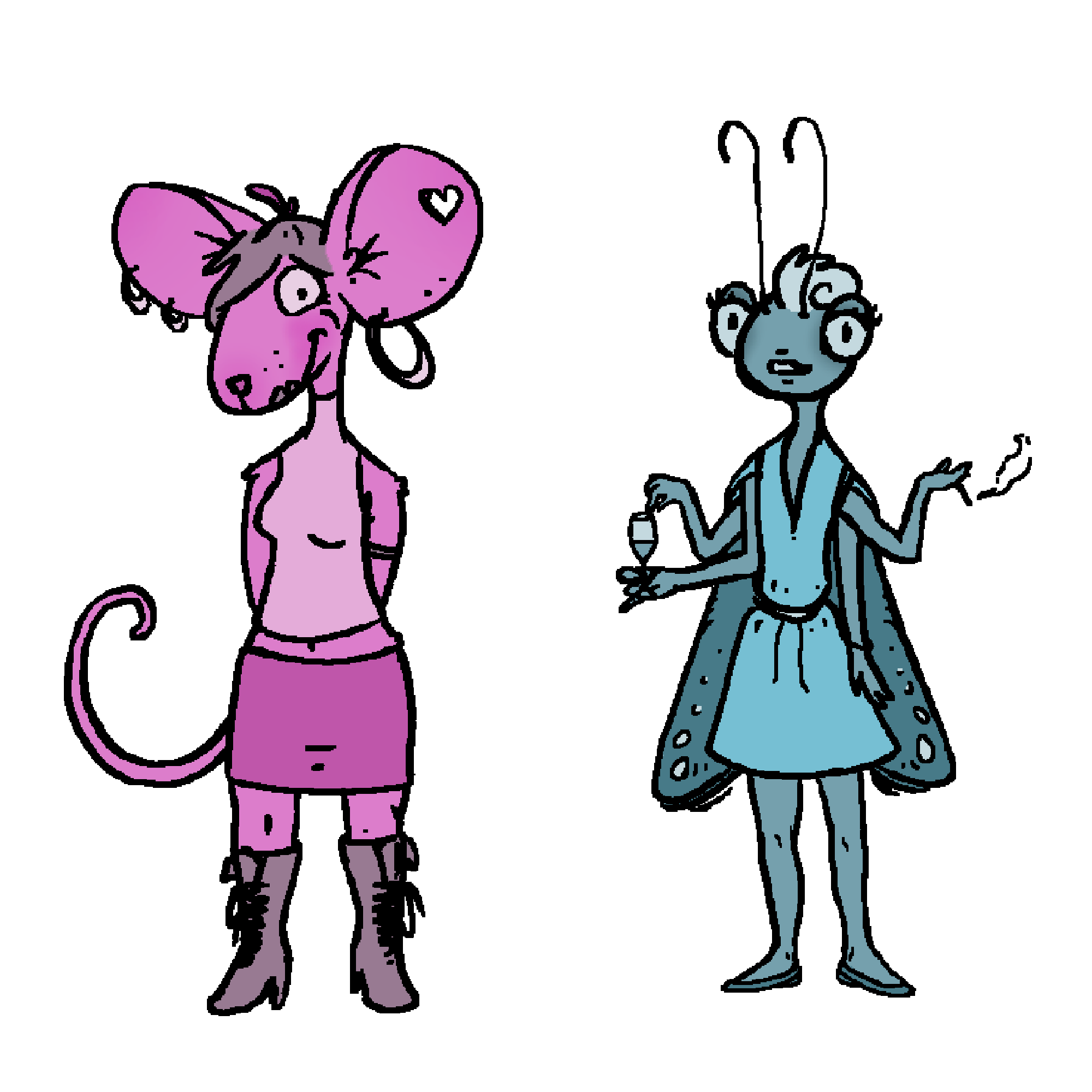 Character Designs for 'Ratbag' Game Concept