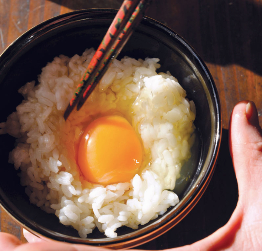 Huevo crudo, arroz caliente — HojaSanta
