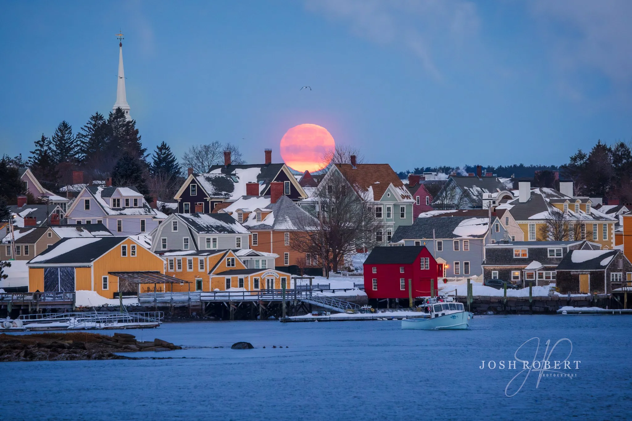 Portsmouth New Hampshire Moon Set