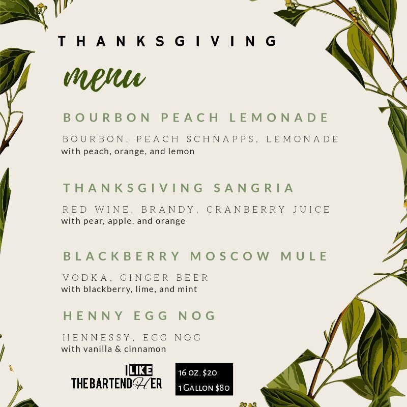 Thanksgiving Menu