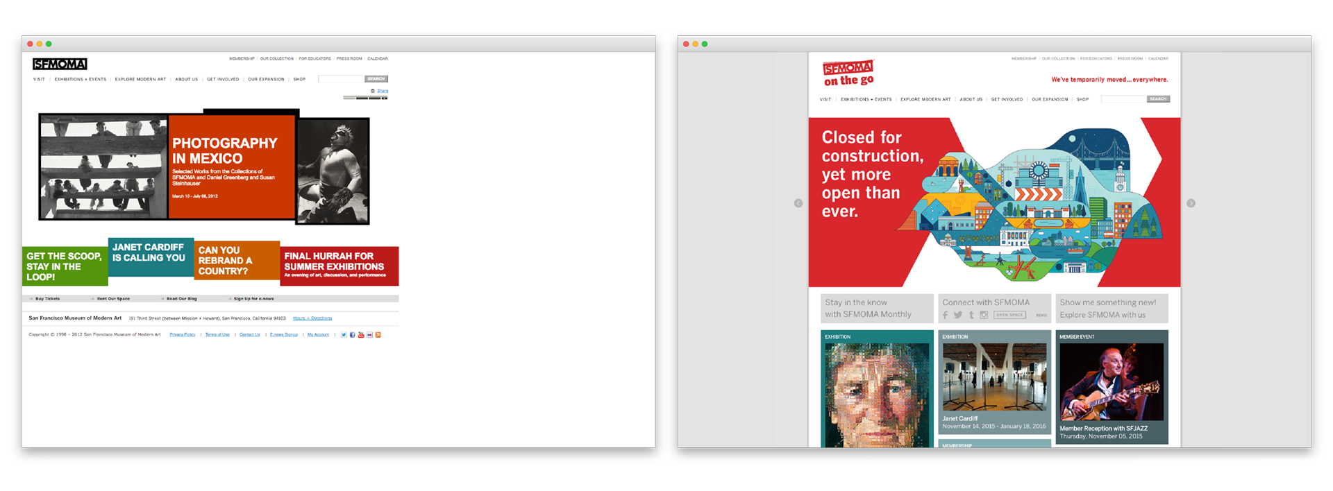Previous SFMOMA homepages
