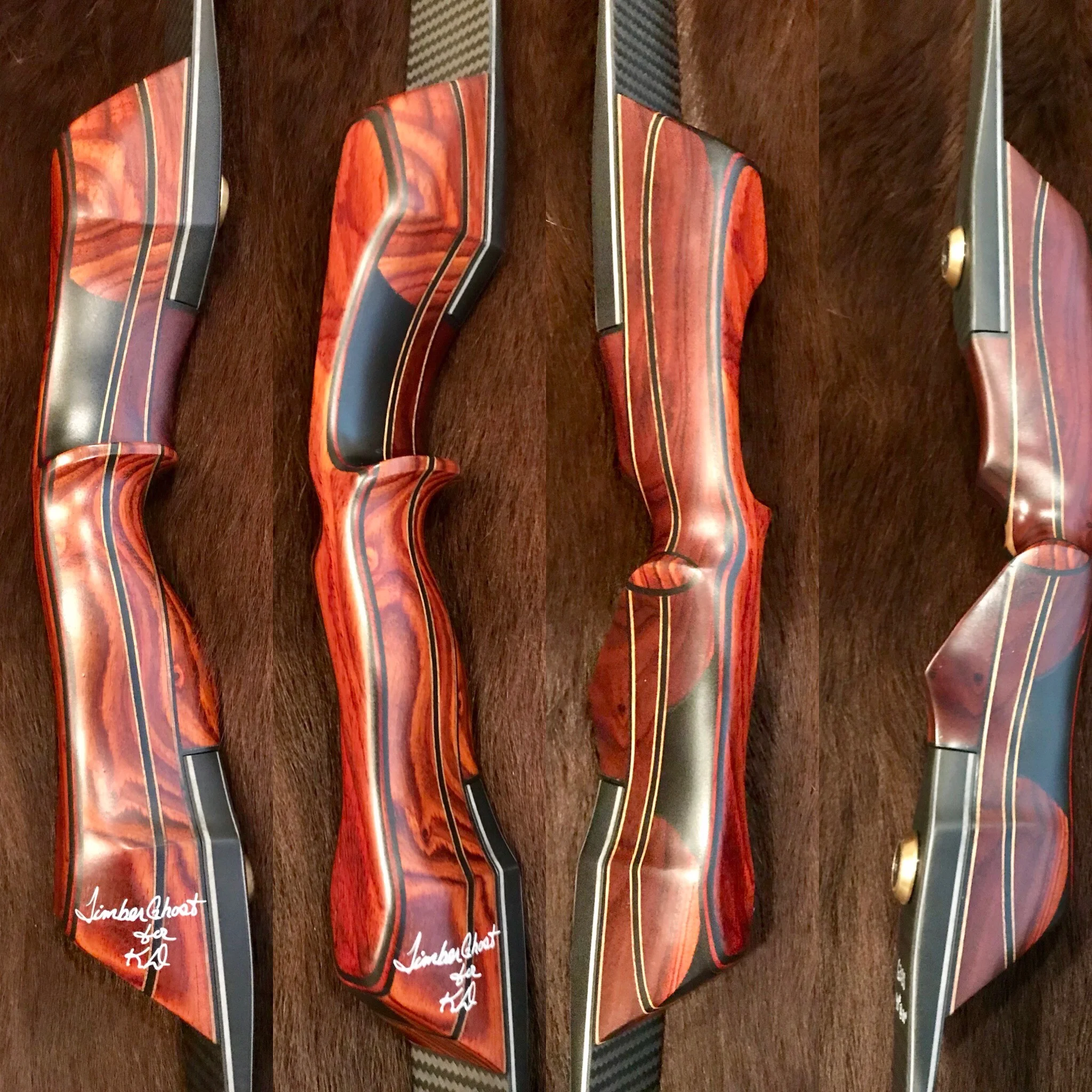13" Cocobolo Riser with Myrtle/Glass Accents, Medium Grip