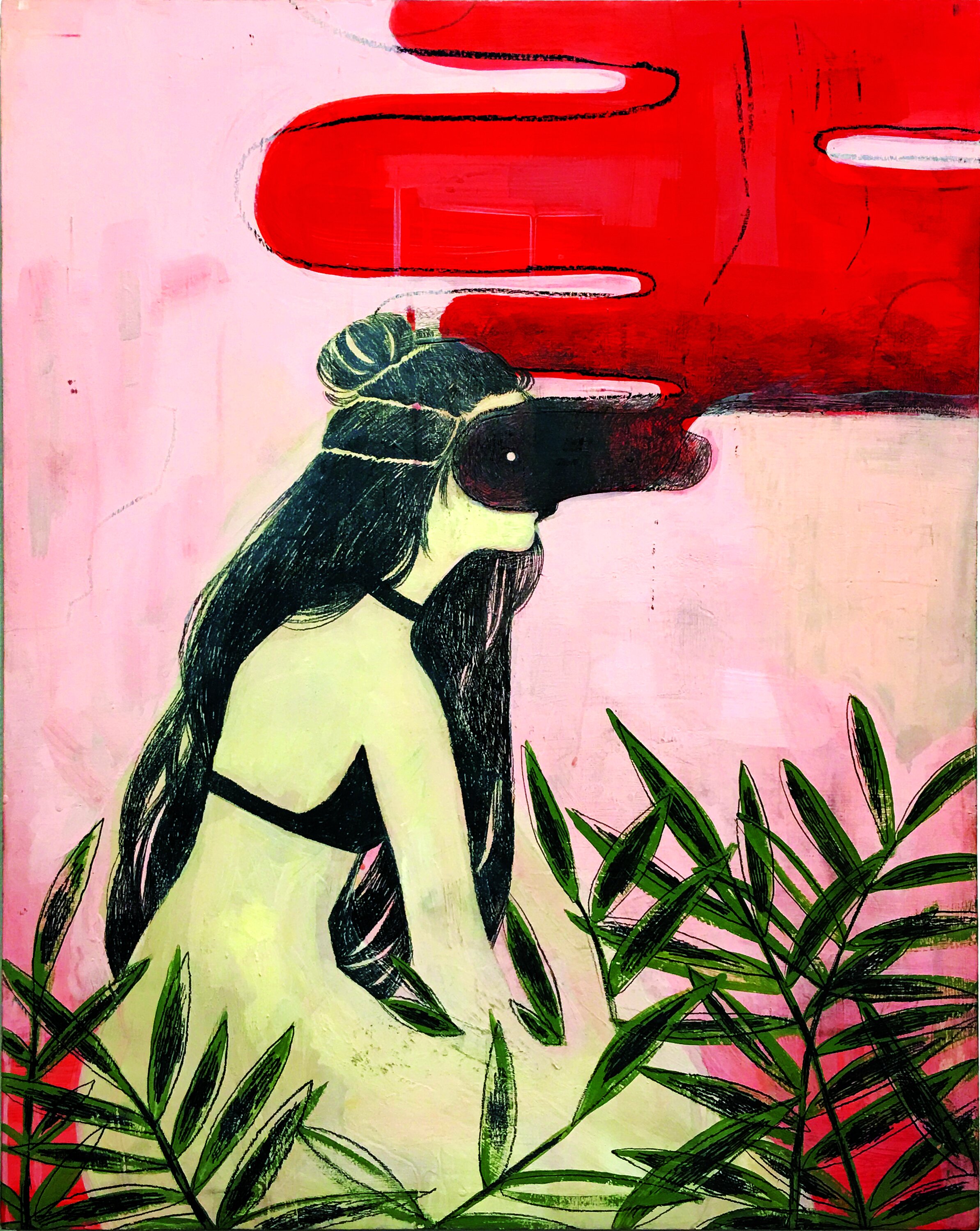 "Baked Alaska", Graphite & Gouache on Wood Panel, 16 x 20" - 2017.