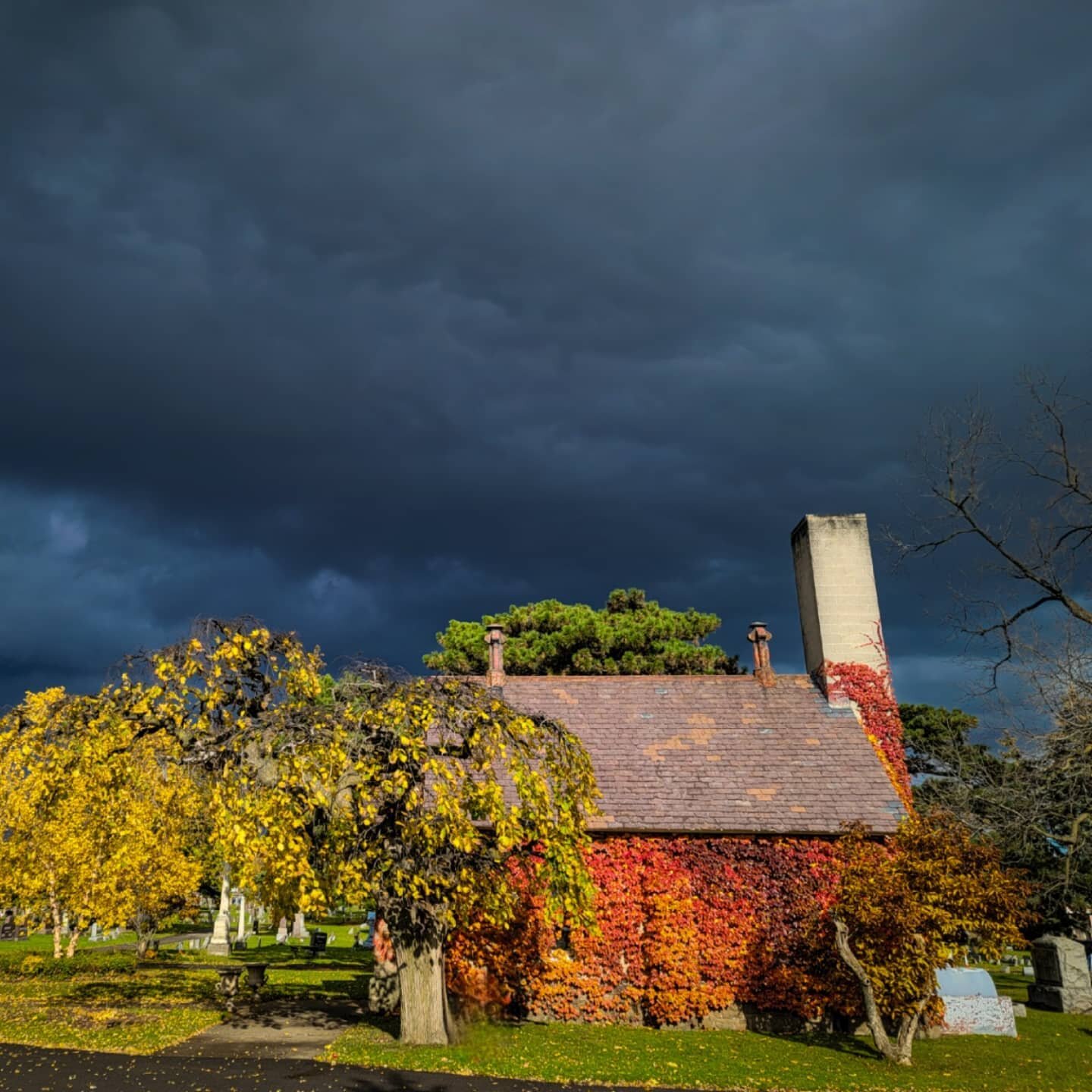 Crazy lighting and clouds. #oakwoodniagara #cemeterylovers #cemeteryphotography #livenf #discover_niagara