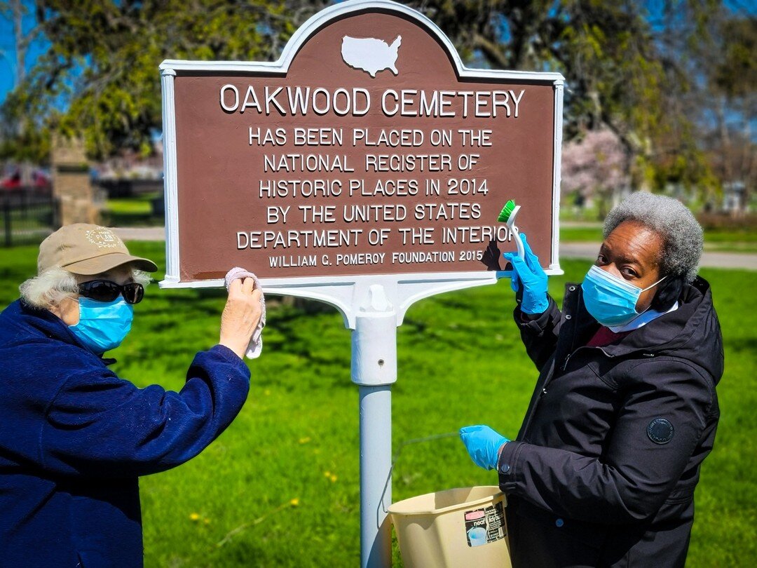 On Historic Marker Day members of the @nf_hps came by to polish up our marker.  Thank you to Marge Gillies and Georgia Robinson for keeping us in tip top shape!