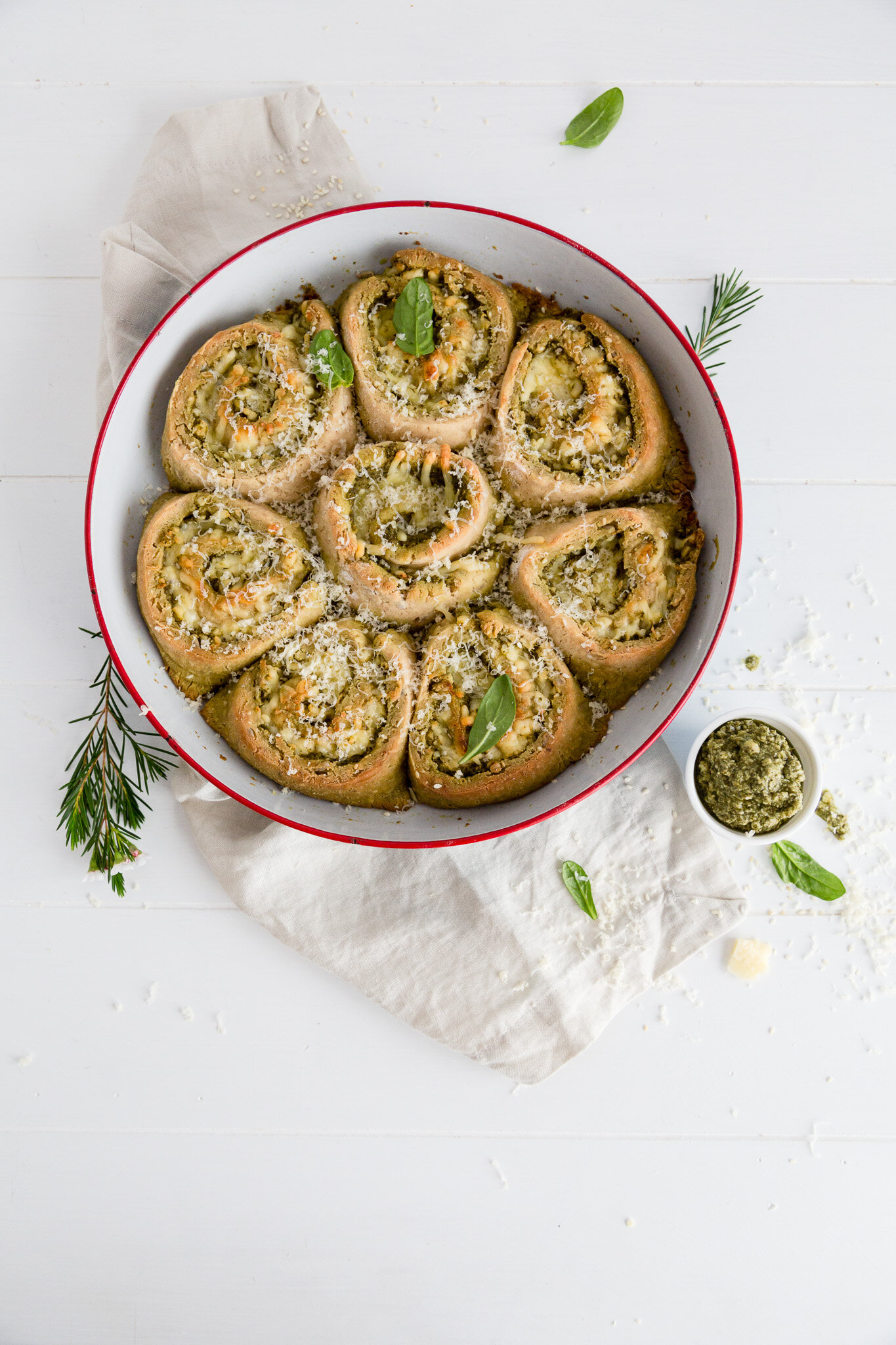 Cheese and Pesto Scrolls