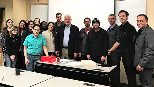 Executive Director Ralph Biedermann with a group of students from the University of Indiana Northwest's Business and Economics Program on the occasion of a discussion of NAFTA and the ongoing renegotiation efforts.