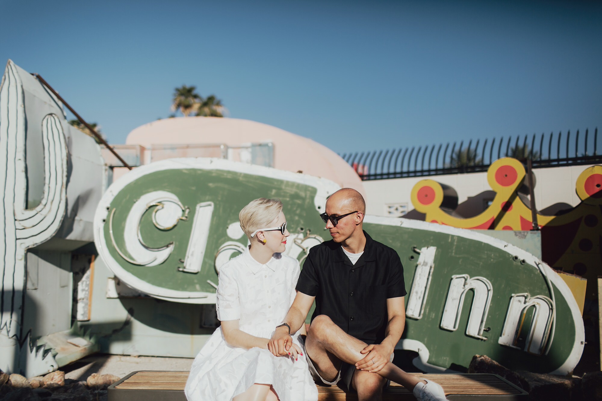 mat and hollie at the neon museum