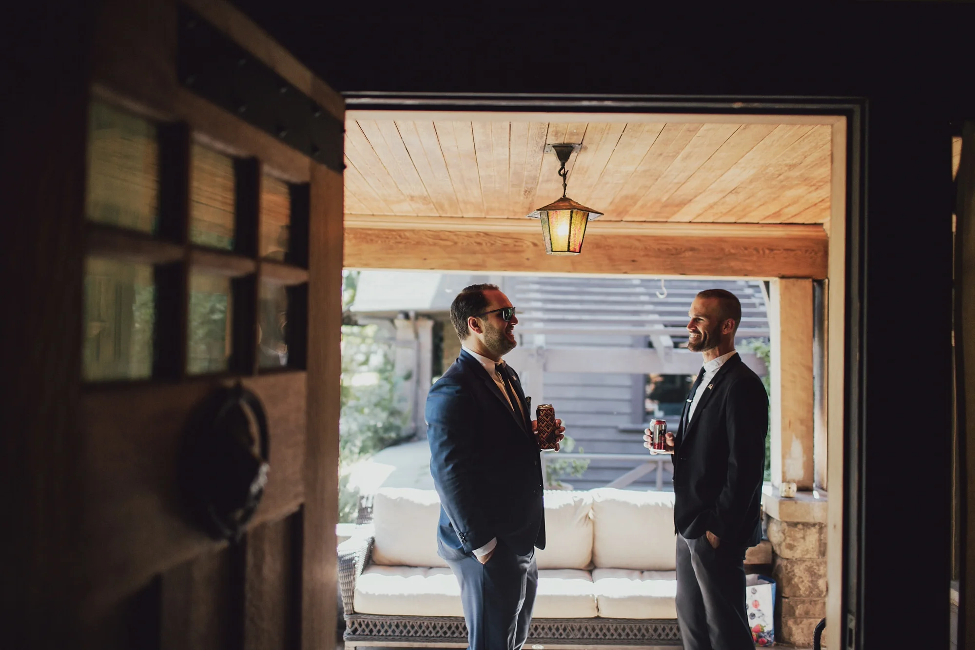 groomsmen hanging out before the ceremony