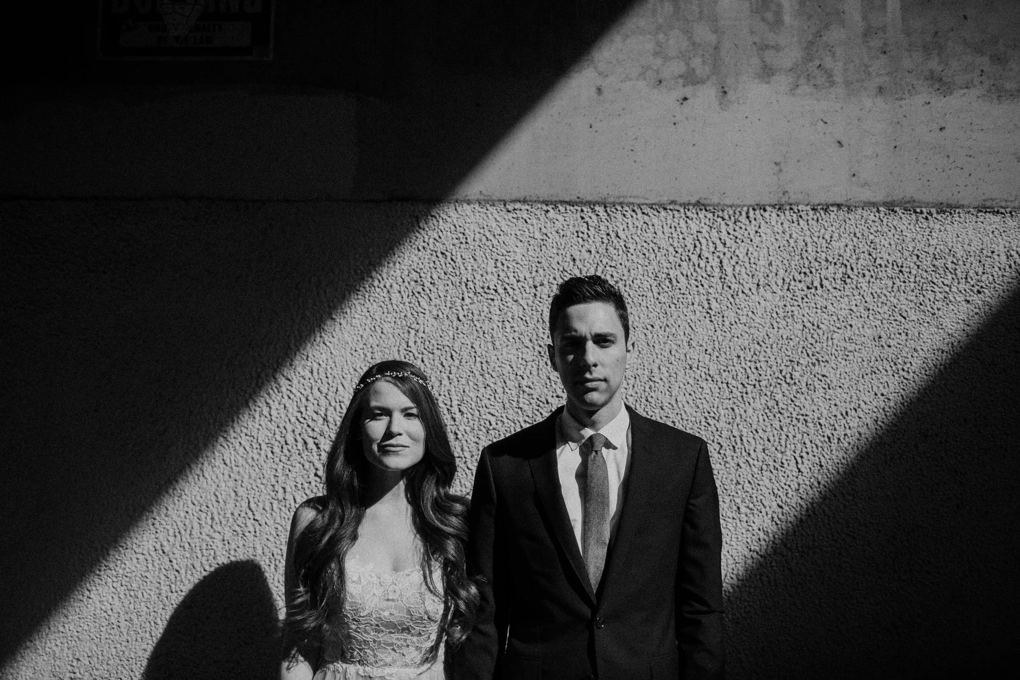urban wedding couple