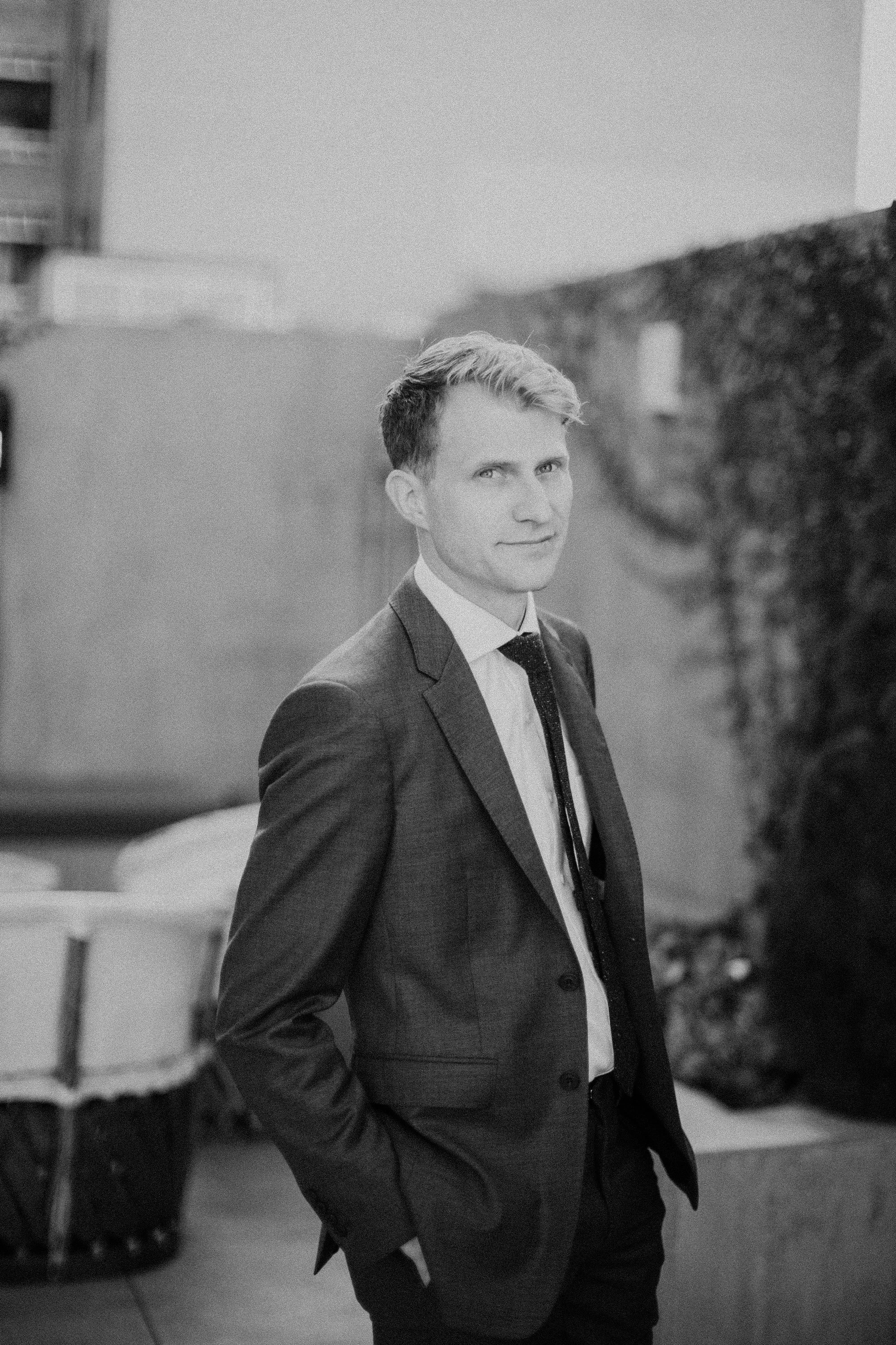 black and white wedding portraits