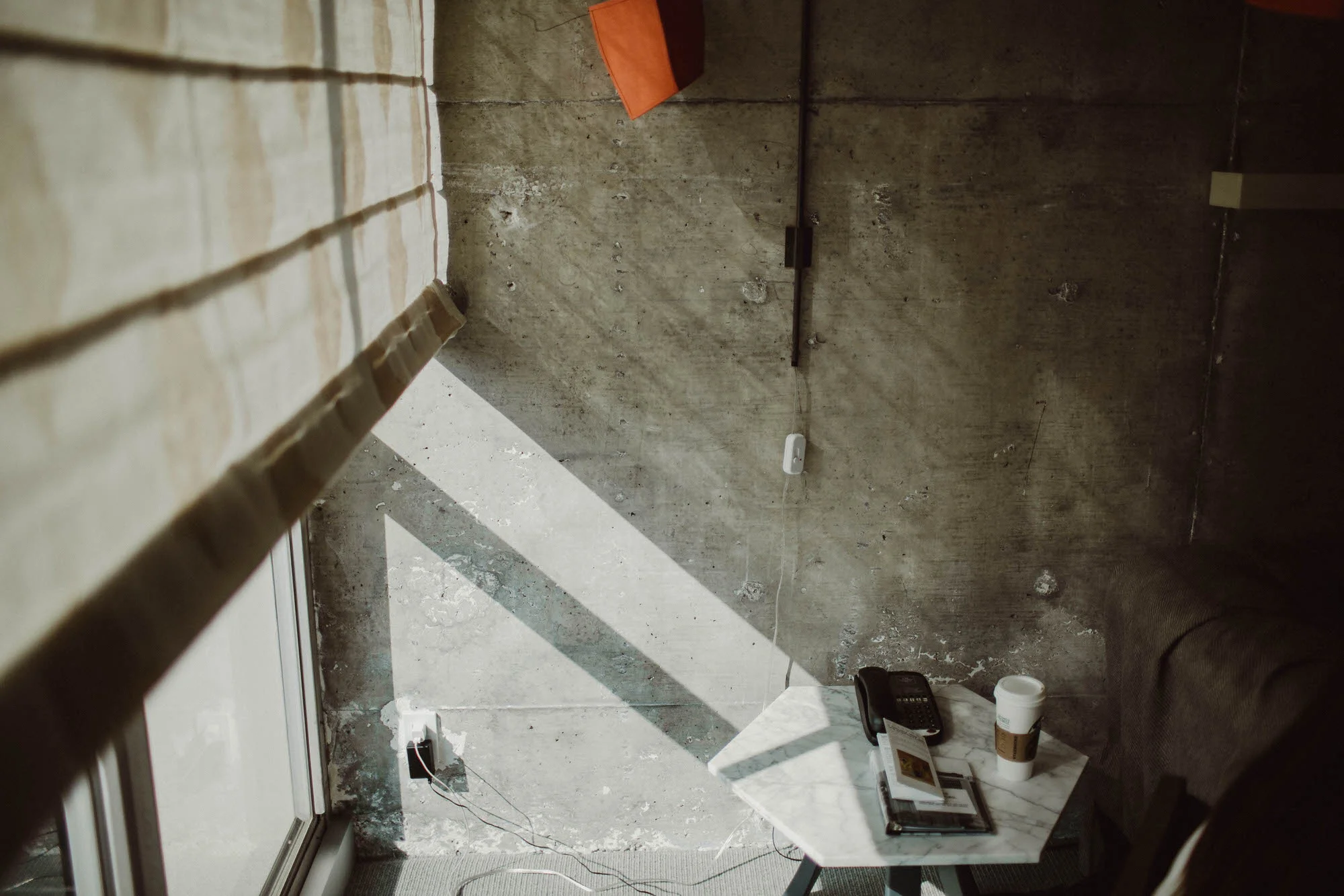 concrete walls at the line hotel