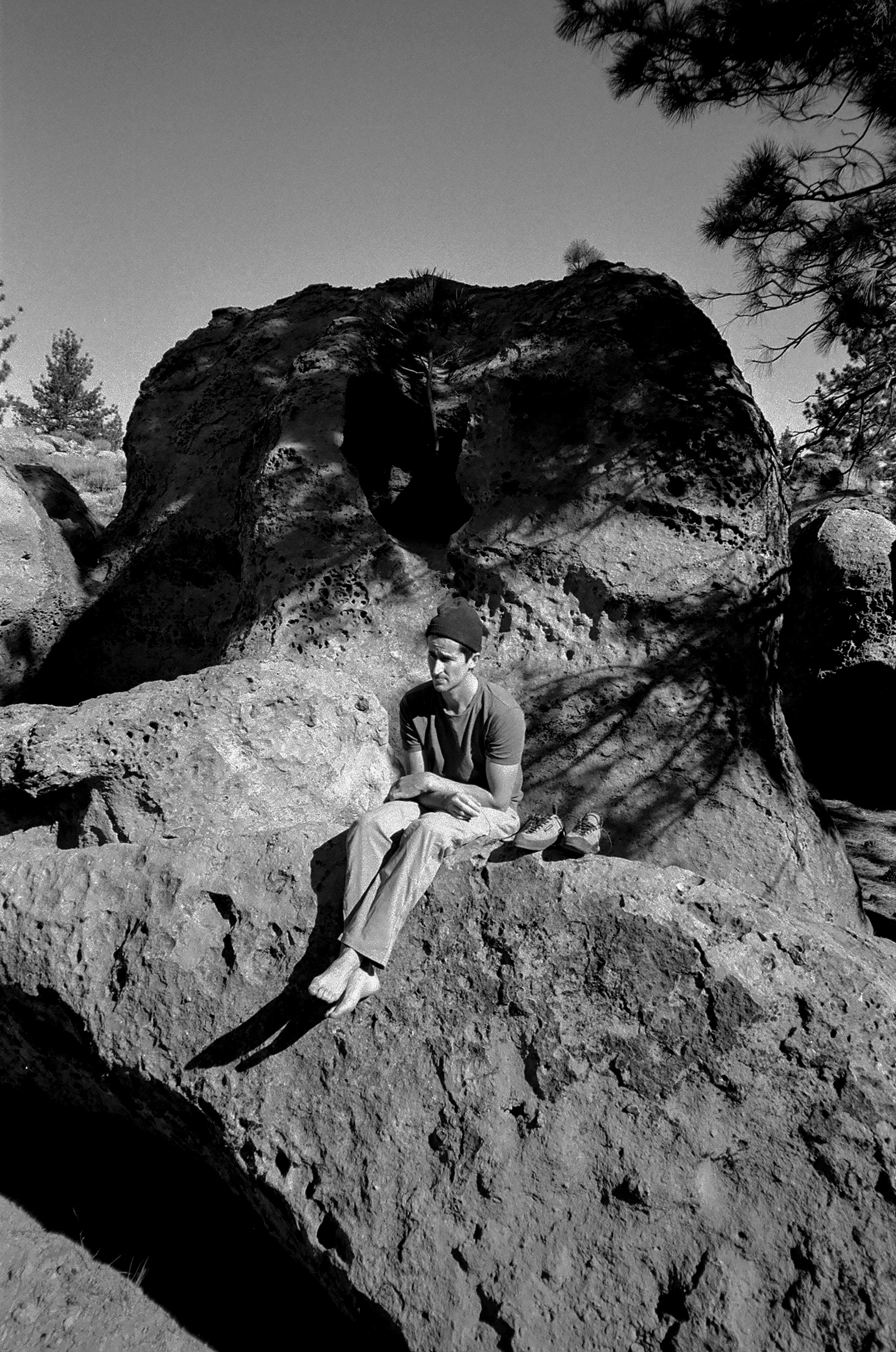 Matt resting in-between climbs at the Catacombs
