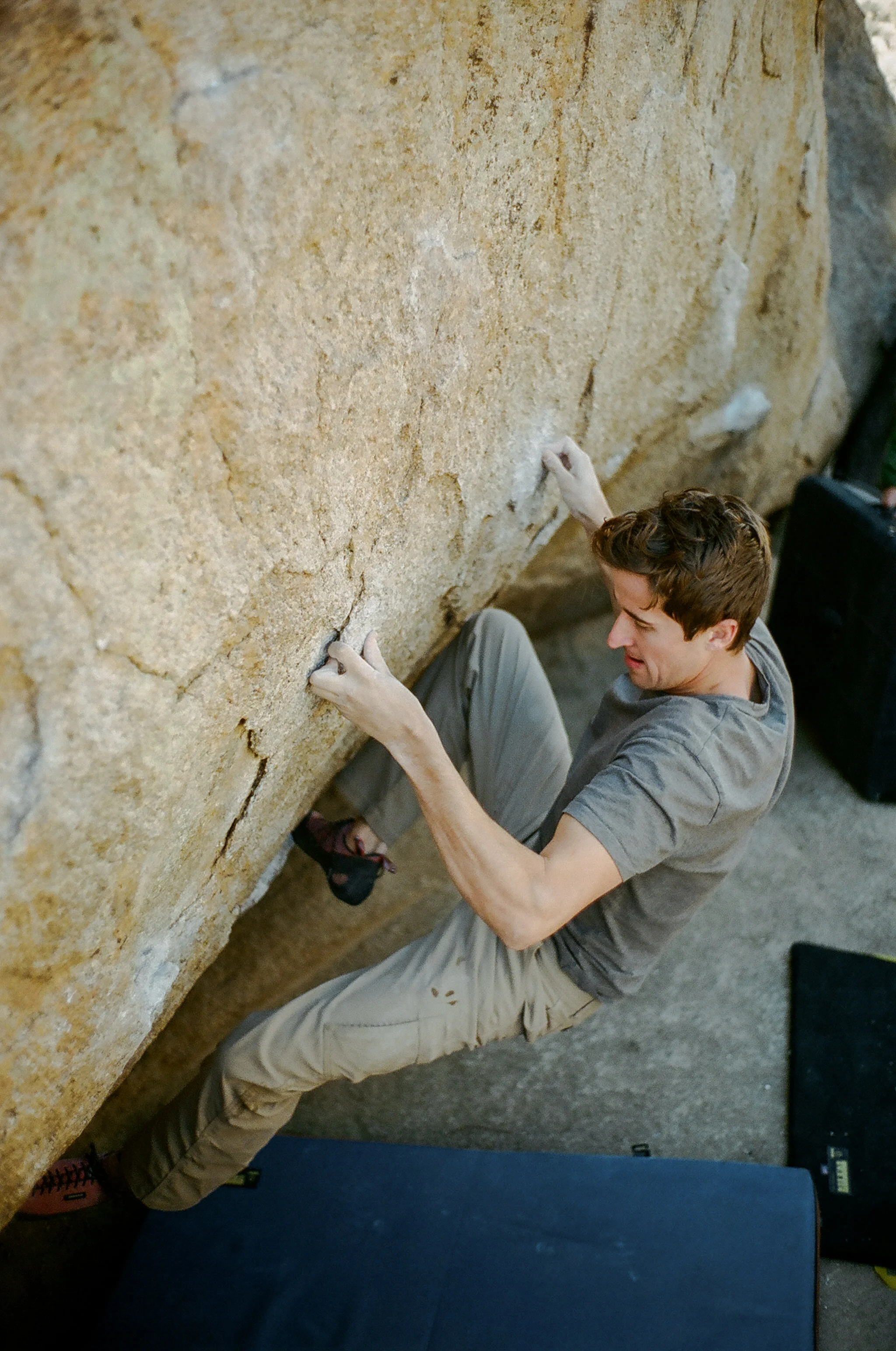 Matt climbing hard