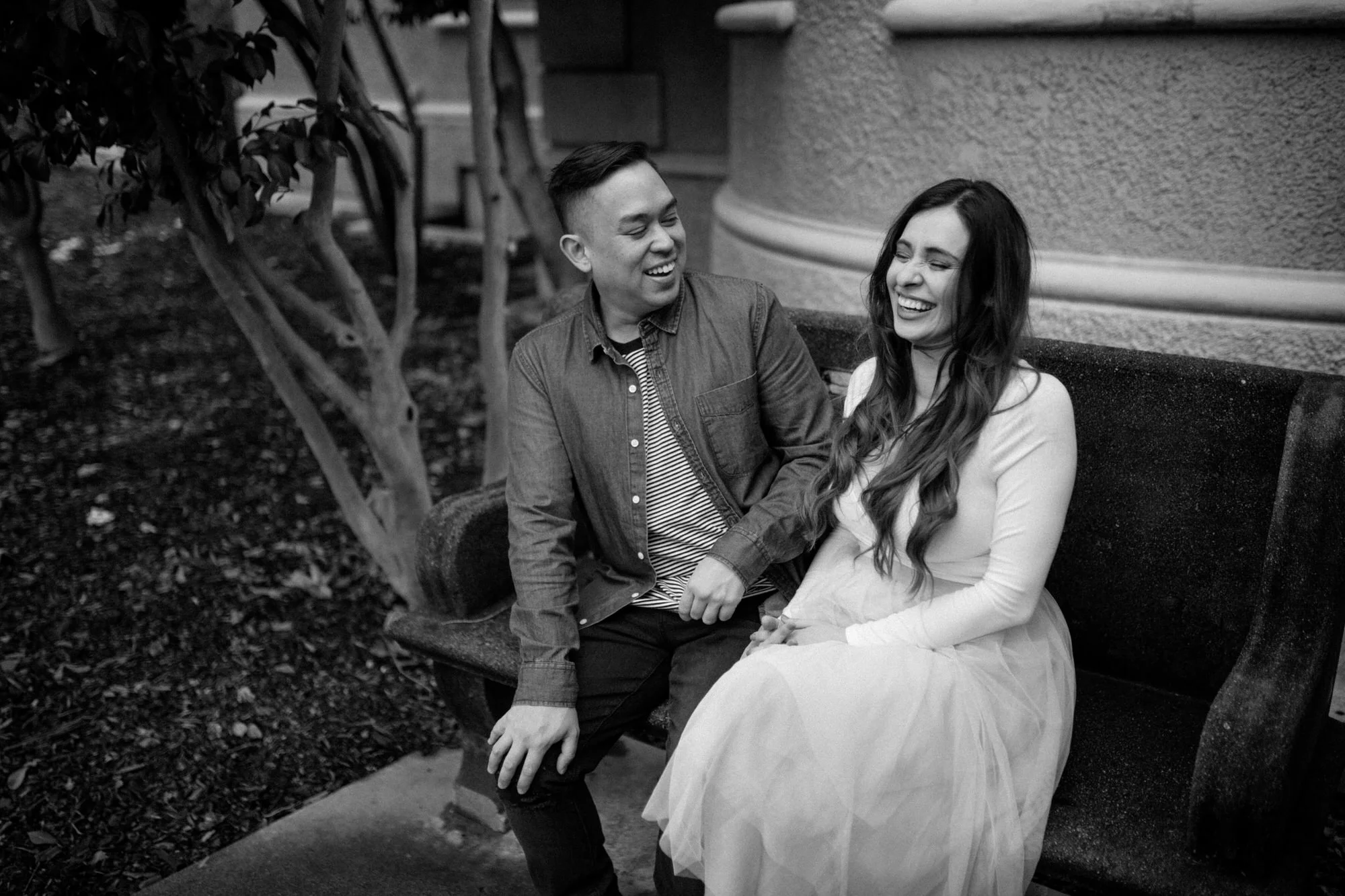 laughing engagement photos